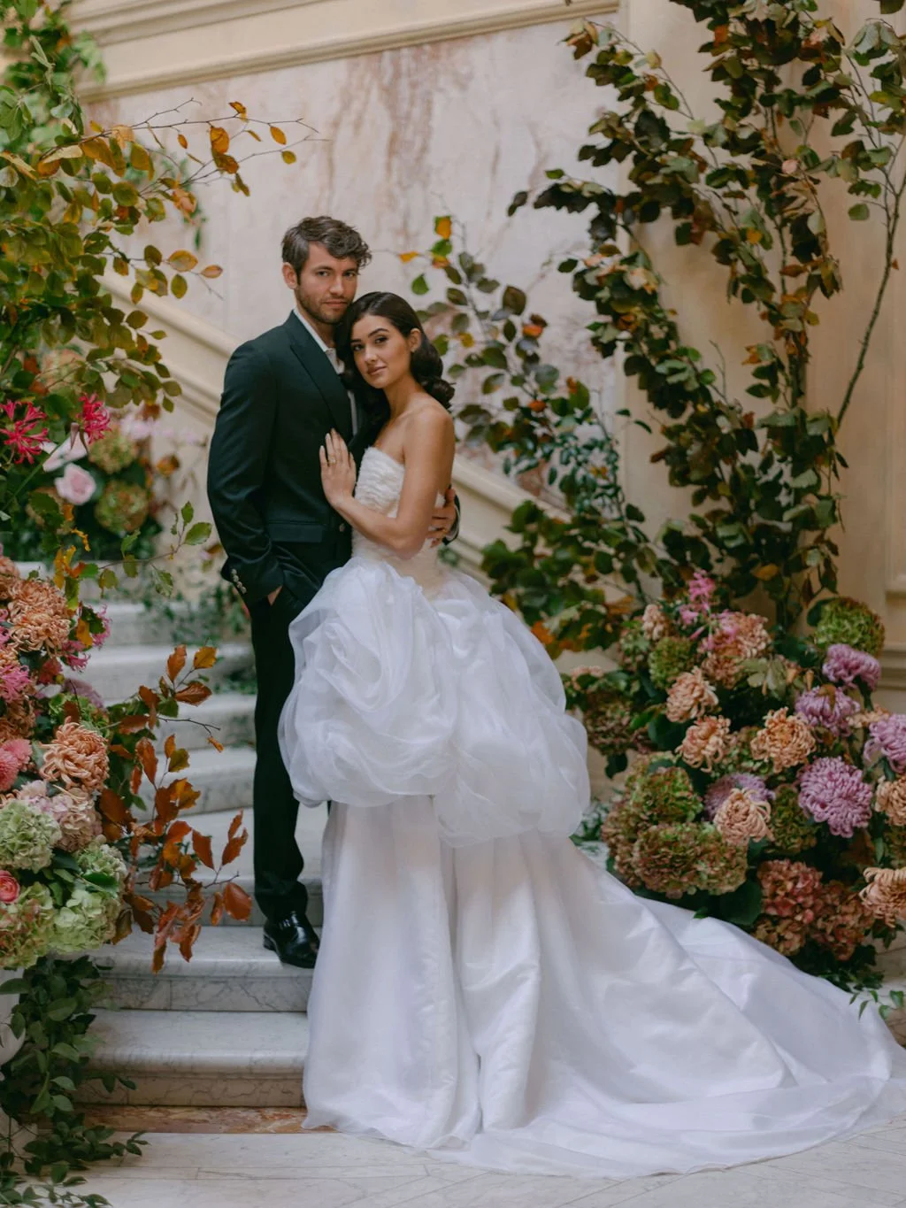 A flora abundant Wedding at  Neoclassical Gosford Hall.
