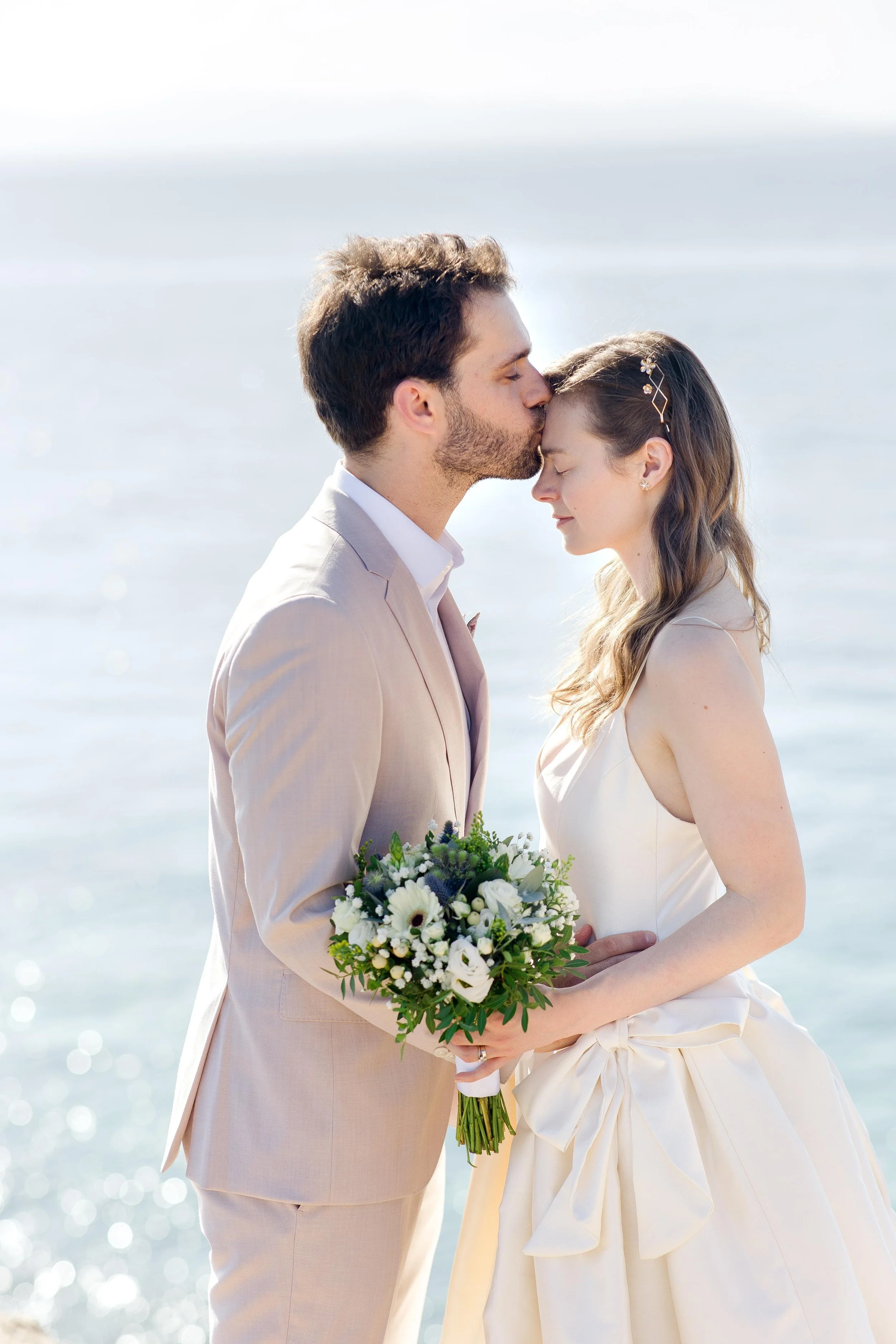 Silk Ballgown Wedding Dress with gathered Panniers