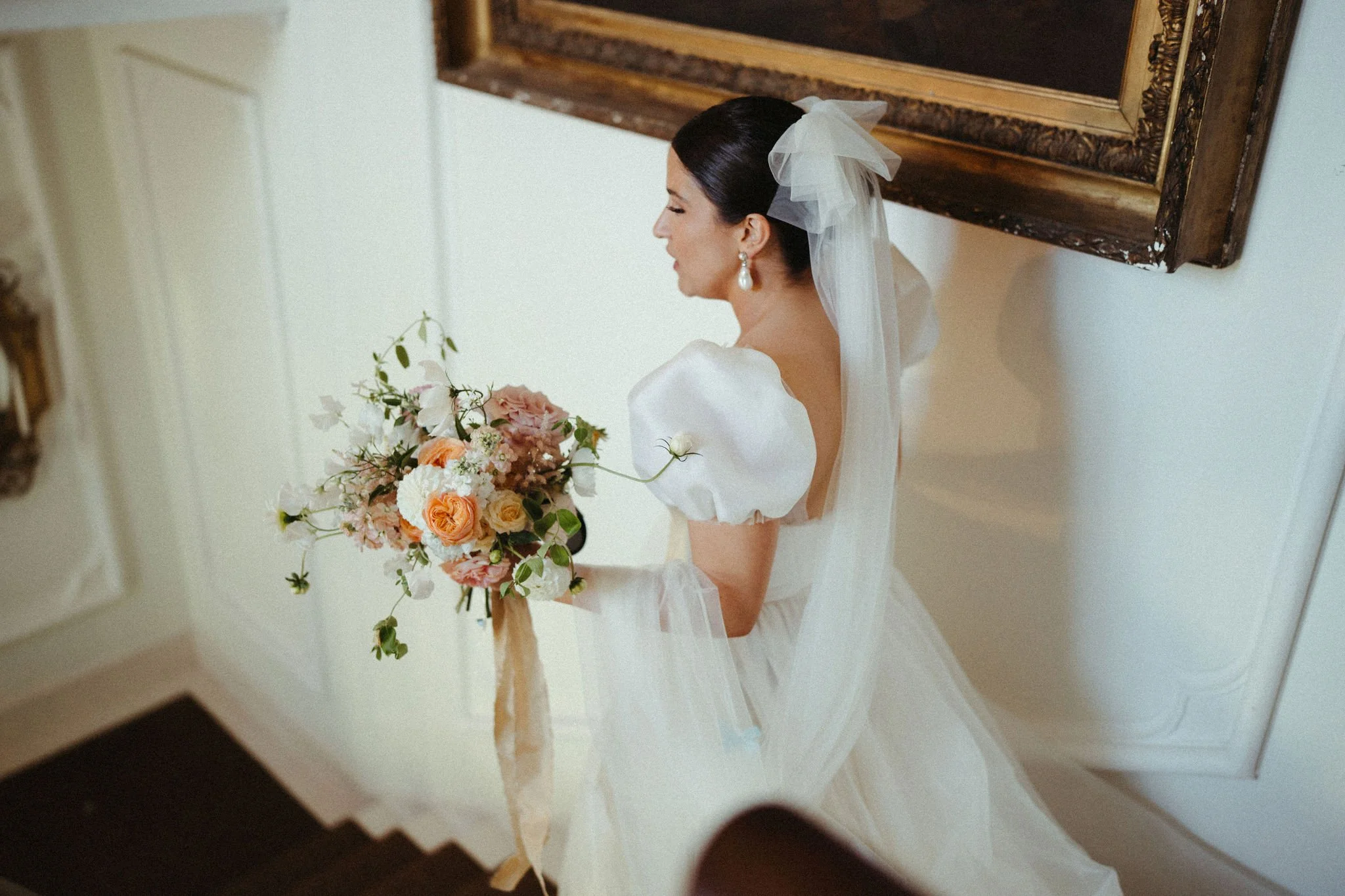 Puff Sleeves organza wedding dress by wilden london