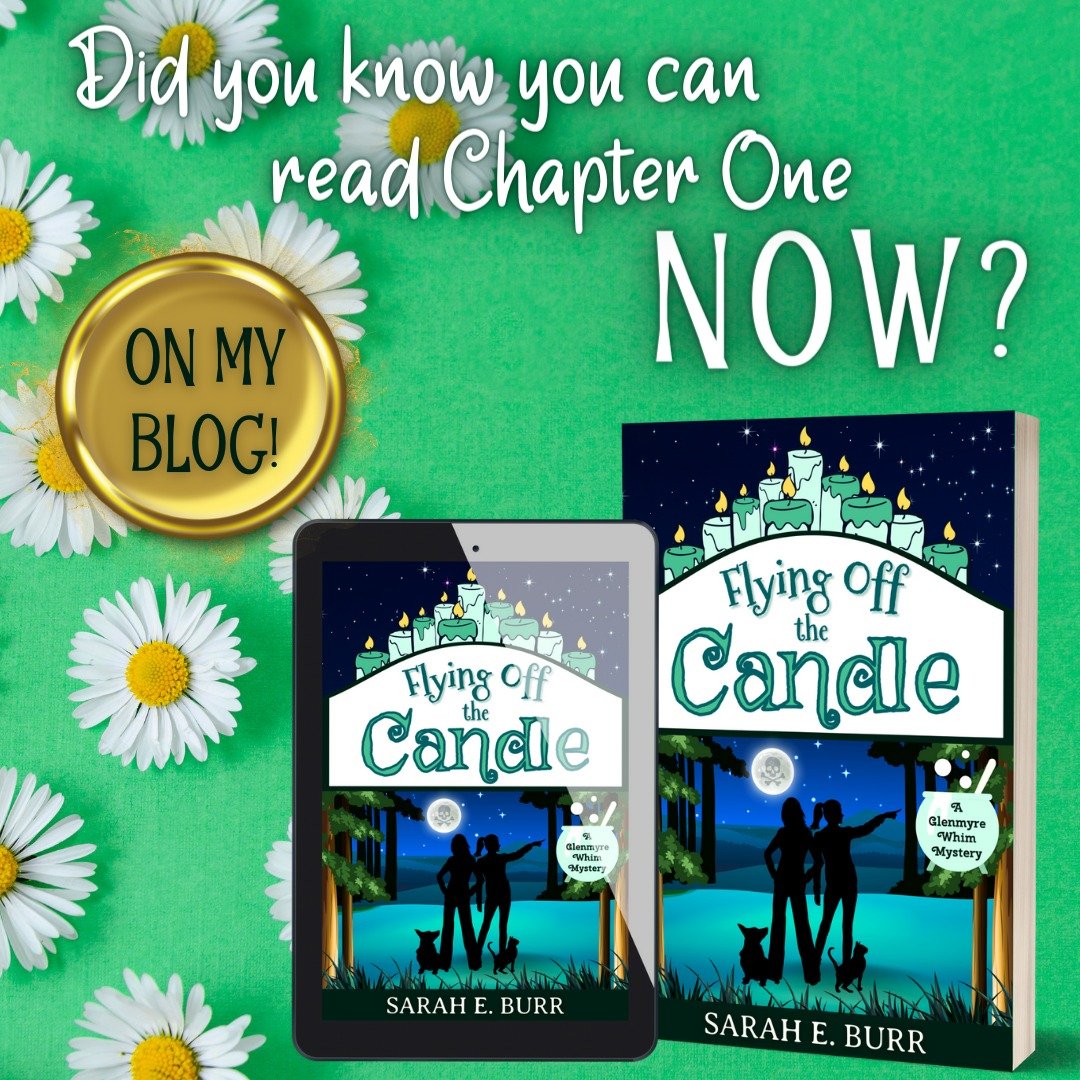 I've got a Friday treat for you all! Today, you can check out the first chapter of FLYING OFF THE CANDLE on my blog!

What trouble will the Glenmyre Girls uncover in Crucible this time around? Here's a sneak peek:

https://www.saraheburr.com/notewort