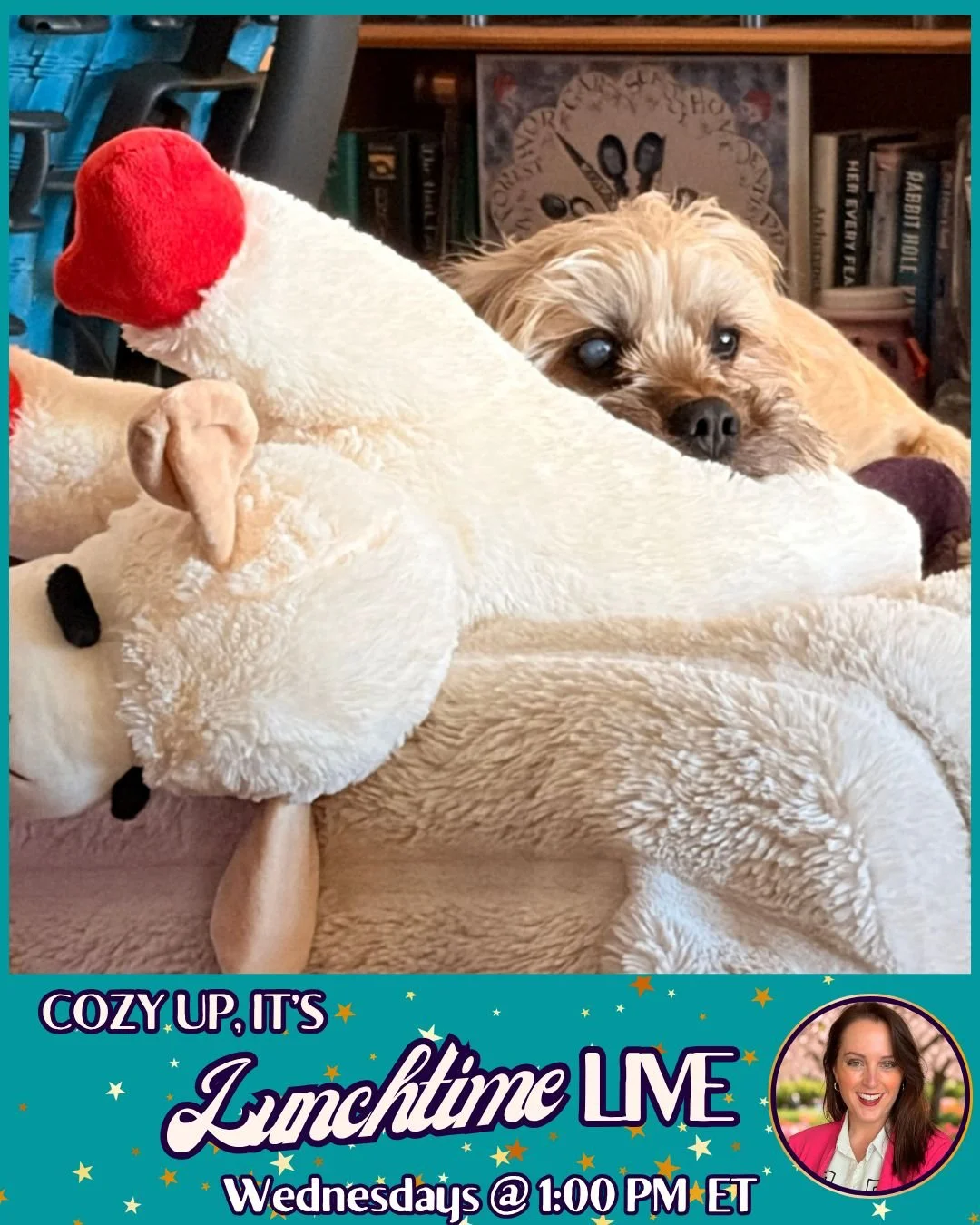 It&rsquo;s Lunchtime LIVE day! 💜

Come hang out with me today at 1:00 PM ET for a cozy, bookish chat with readers. Bring your lunch, your current read, and any questions you&rsquo;ve been dying to ask (writing, characters, what I&rsquo;m working on 