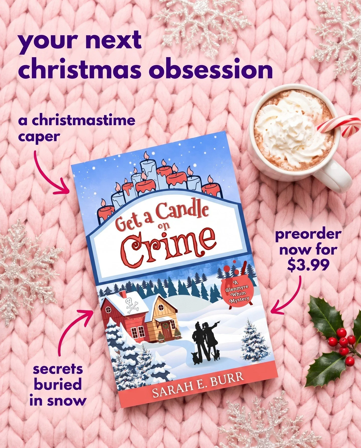 Murder &amp; mistletoe? 🎄🔍 Dive into the chilling mystery of Crucible! Can Hazel crack the case? Find out in Glenmyre Whim Mysteries Book 4! 📚✨ #CozyCrimeReads #GlenmyreWhimMysteries #ChristmasinJuly #ChristmasMystery