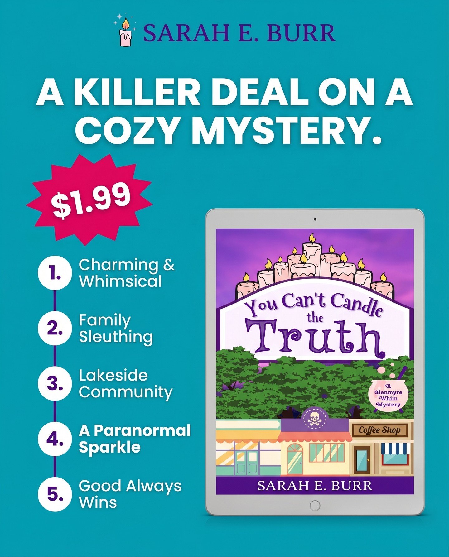 A cozy mystery with candle shop charm, family sleuthing, lakeside secrets, and just a flicker of the paranormal? Yes, please. 🕯️✨

If you&rsquo;ve been meaning to visit Crucible, now is the perfect time to light the first match. YOU CAN&rsquo;T CAND