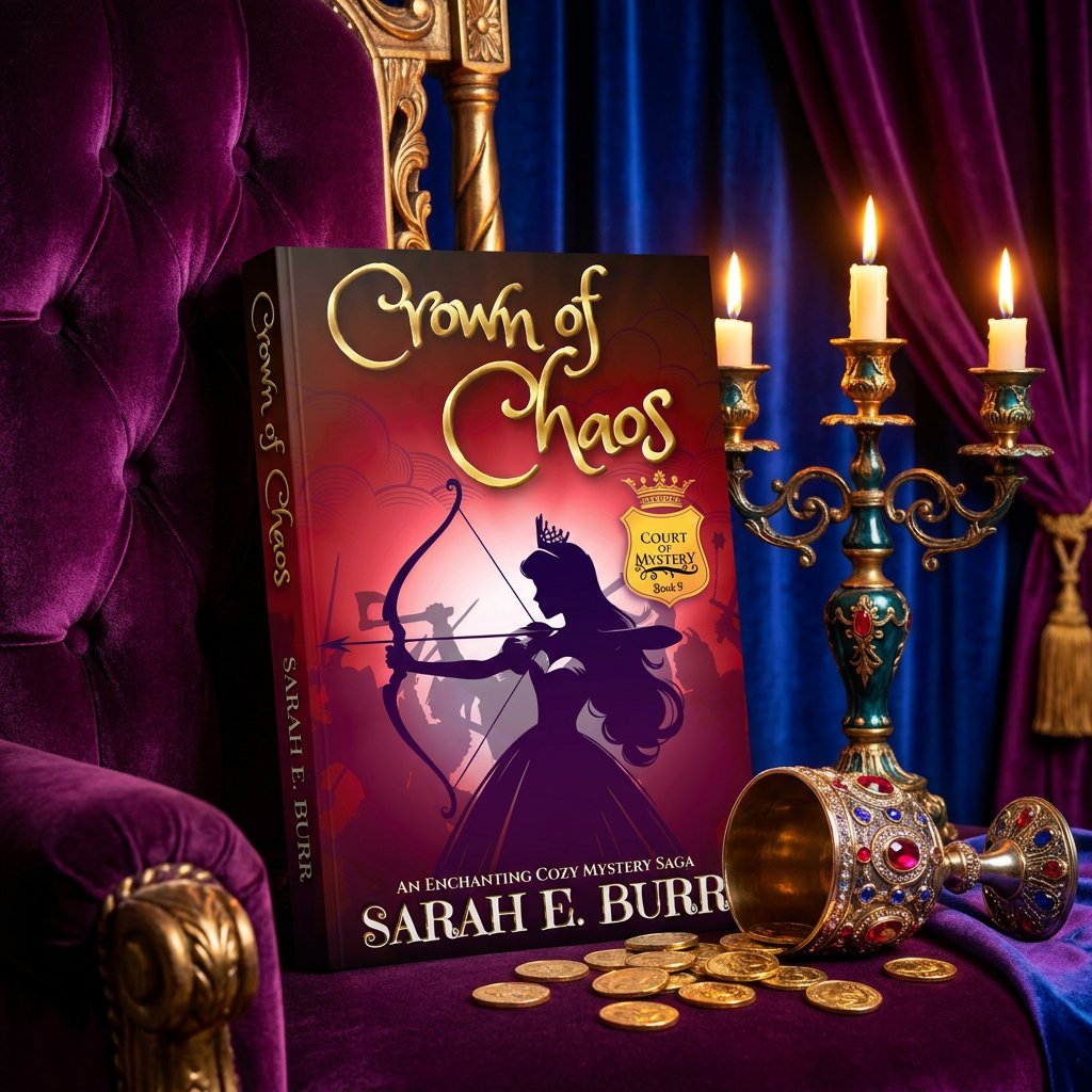 By book nine in the Court of Mystery, Duchess Jax has seen more than her share of royal plots and dangerous secrets, but Crown of Chaos might just be the messiest situation yet. 

This series is full of twists that even I (as the author) did not see 