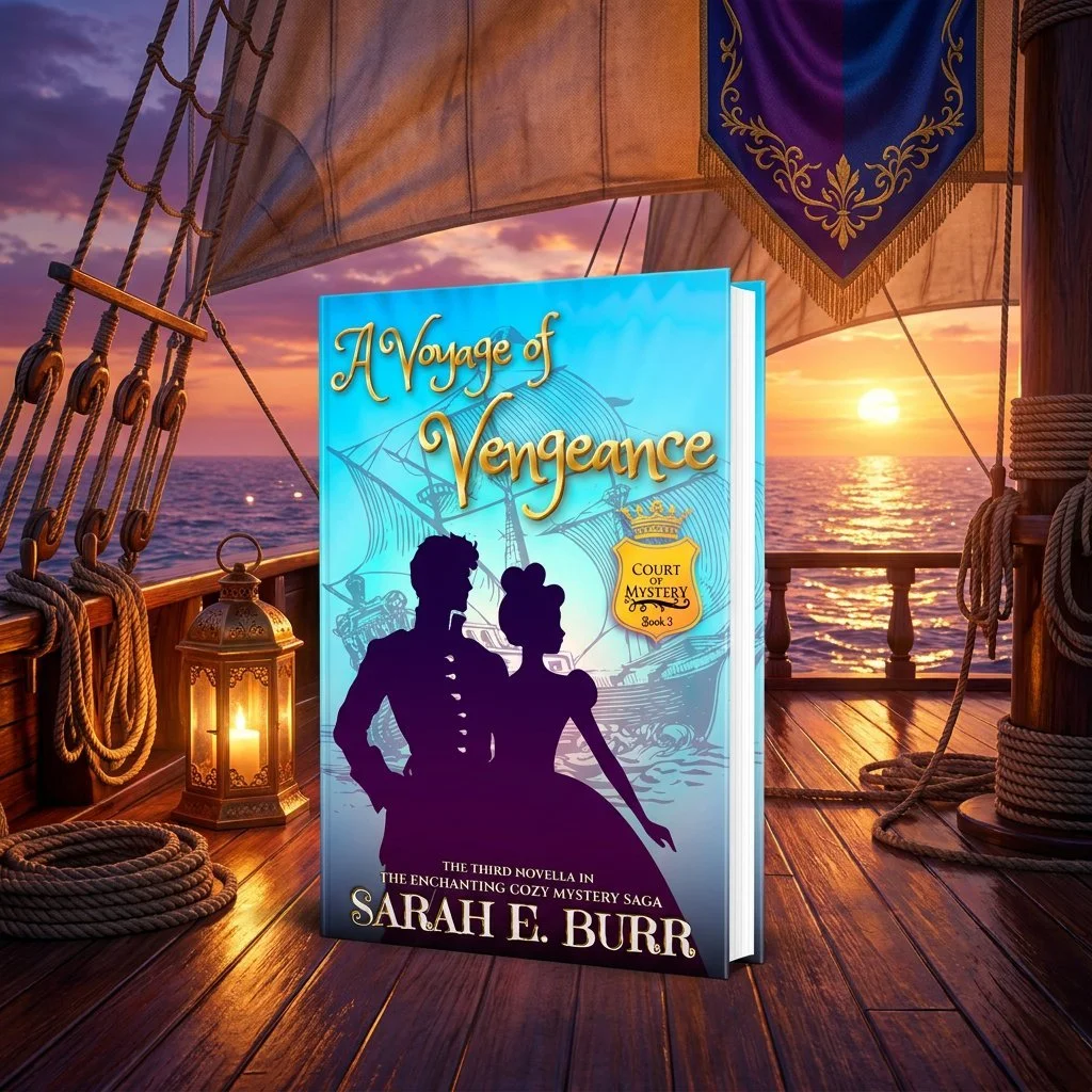Salt air, sparkling seas, and a murder aboard ship.

In A VOYAGE OF VENGEANCE, Duchess Jax sets sail to reunite with her dear friend Lady Carriena aboard the Rose of the Sea. But when a passenger is found dead in his cabin, Jax must investigate befor