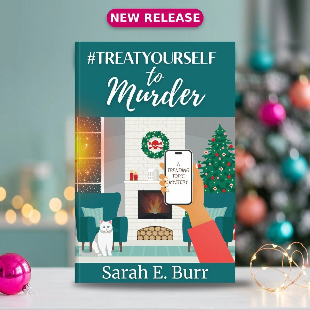 It's release day! #TREATYOURSELF TO MURDER, book five of the Trending Topic Mysteries, is out now. 🎄

Snow on the ground, twinkle lights on the eaves, and a missing young woman named Zelda. Coco Cline, Hudson, and Jasper plaster their coastal Delawa