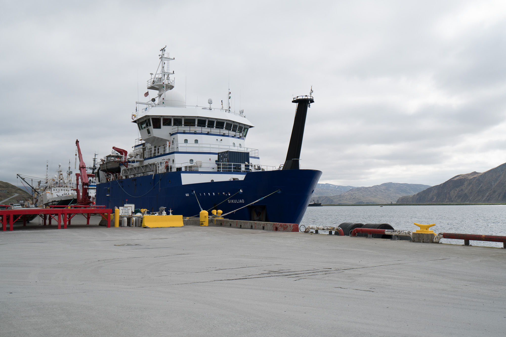 R/V Sikuliaq at the dock in Dutch Harbor. Photo credit: Andrew McDonnell