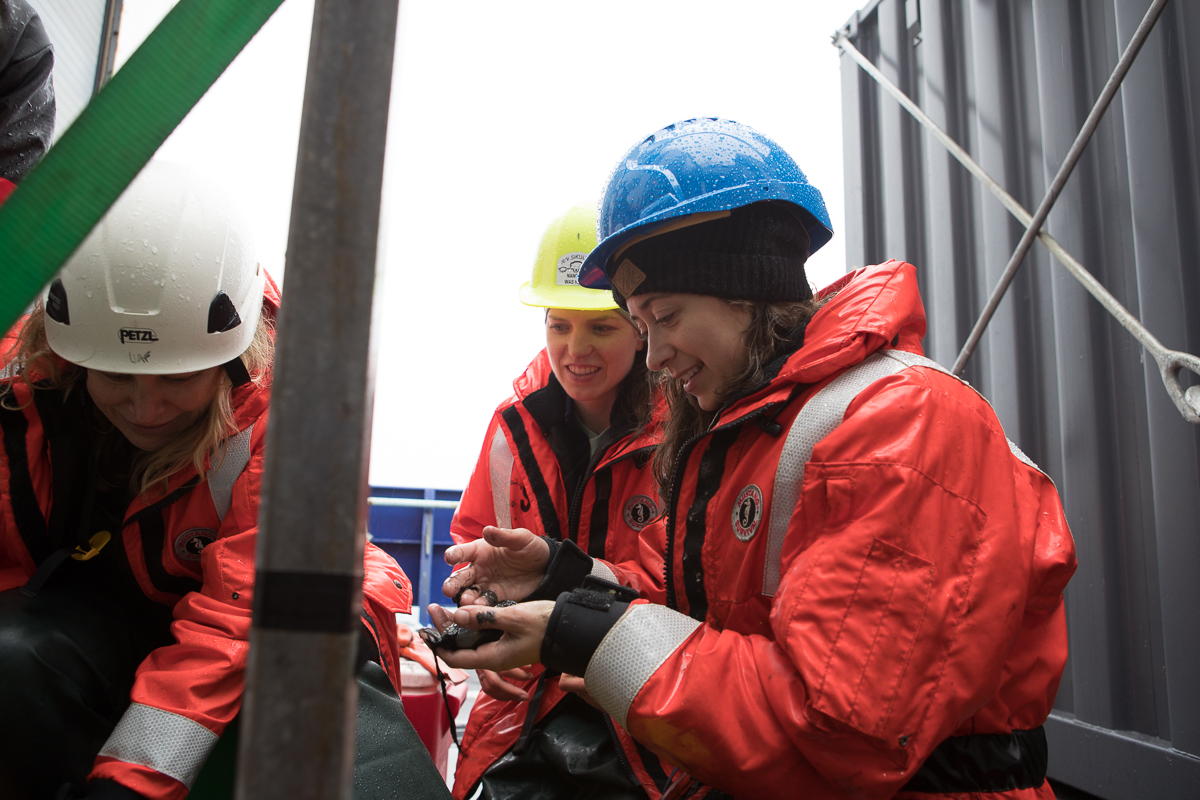 A gelatinous casing has Sarah Seabrook and her colleagues puzzled as to what animal made it. Photo credit: Brendan Smith