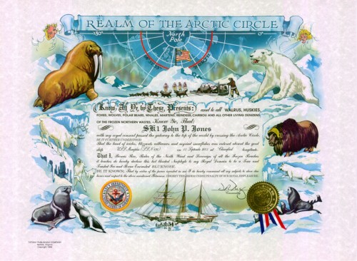 Example certificate by Tiffany Publishing 