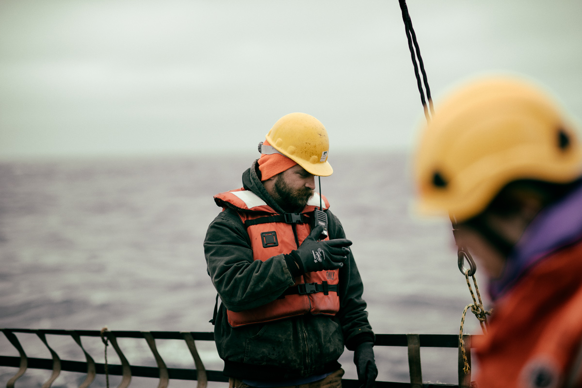 Paul radioing in to the winch control room.Photo credit: Brendan Smith