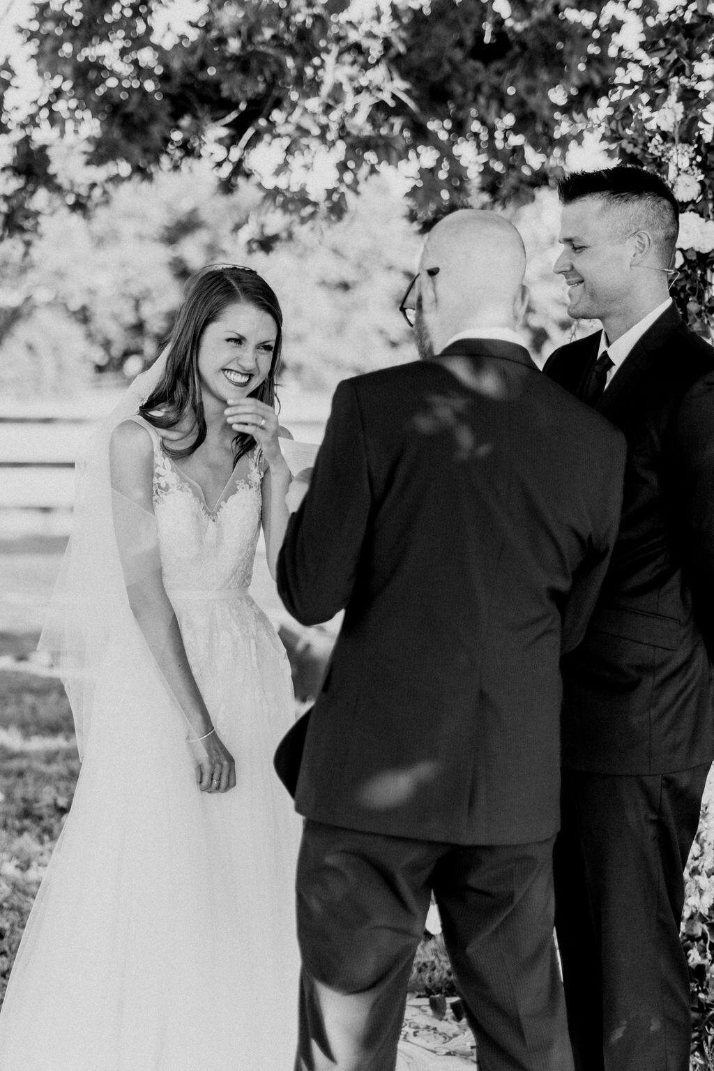 Ranch-Style Micro Wedding bride and groom exchange vows