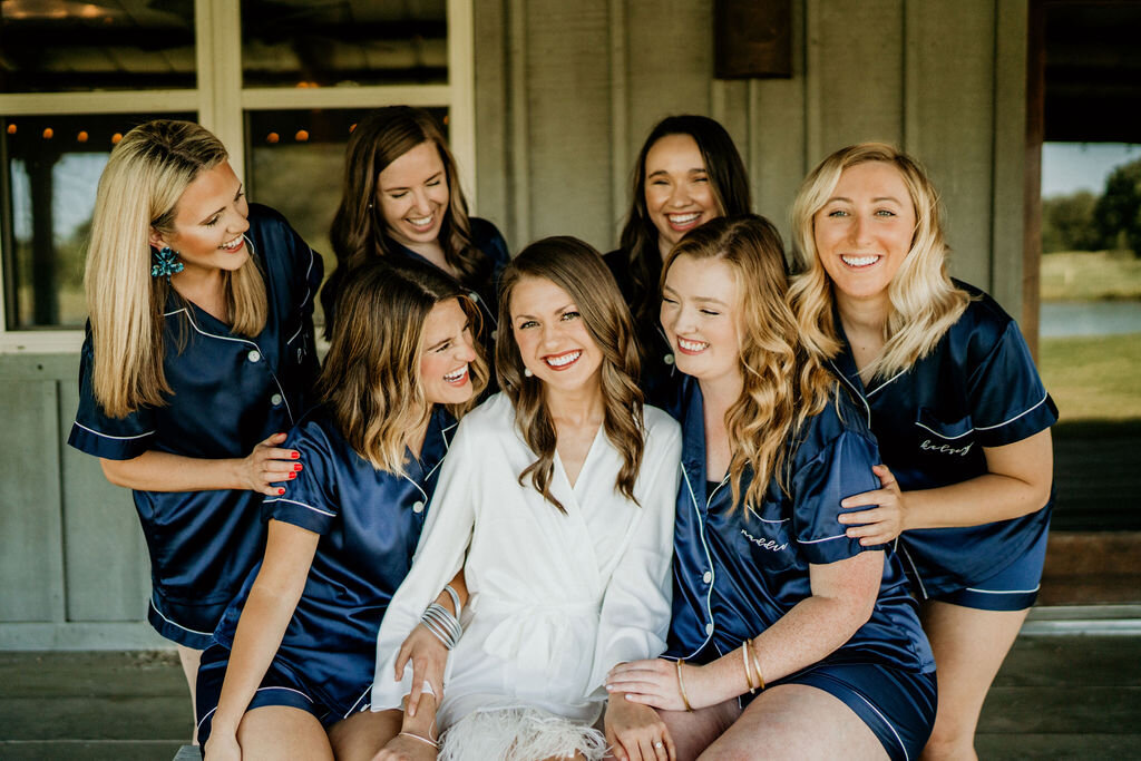 Ranch-Style Micro Wedding Bride with Bridesmaids getting ready