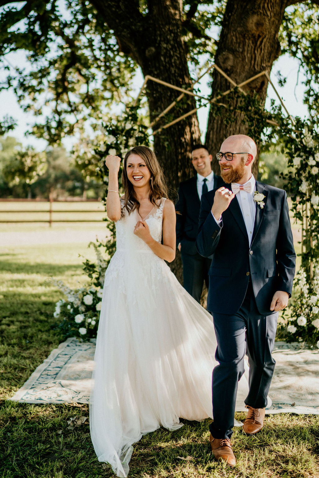 Ranch-Style Micro Wedding Bride and Groom pronounced husband and wife