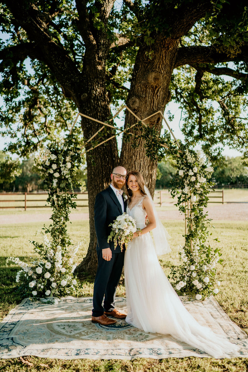 Ranch-Style Micro Wedding Bride and Groom at altar