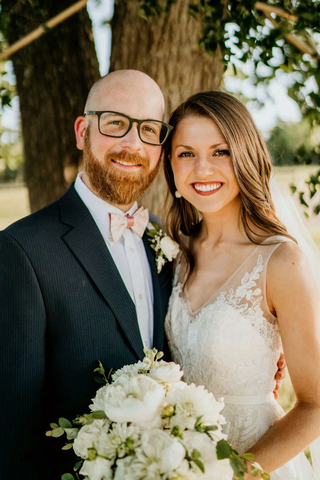 Ranch-Style Micro Wedding Bride and Groom up close