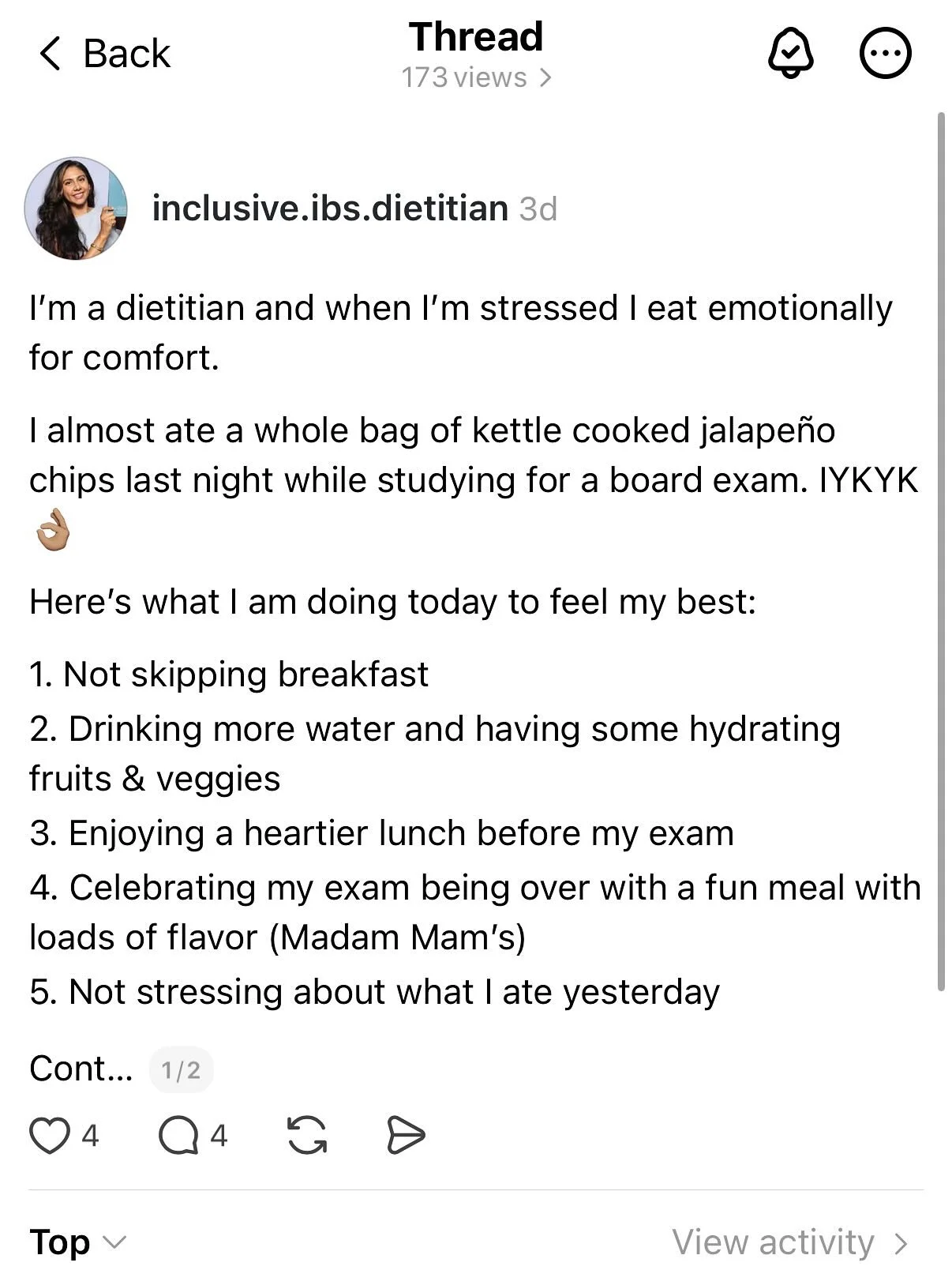Past me could never think of food in such a light and balanced way.
Do you struggle with stress eating that makes your IBS worse?
