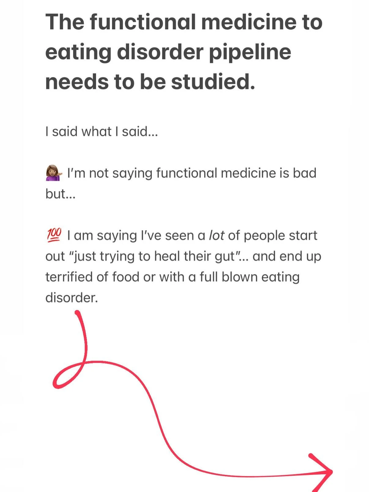 I said what I said 🙈

💁🏽&zwj;♀️ I&rsquo;m not saying functional medicine is bad but&hellip;

💯 I am saying I&rsquo;ve seen a lot of people start out &ldquo;just trying to heal their gut&rdquo;&hellip; and end up terrified of food or with a full b