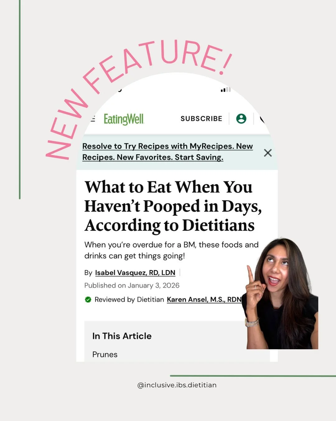 Struggling with constipation? 💩

You&rsquo;re not alone and there are science-backed foods and habits that can help 💡

Thanks to @isabelvasquezrd for featuring my tips in EatingWell on What to Eat When you Haven&rsquo;t Pooped in Days!

Of course I
