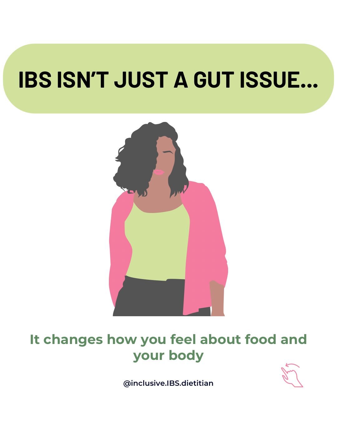 IBS doesn&rsquo;t just impact digestion 💩
 🥺 It impacts confidence, flexibility, and peace around food.

💁🏽&zwj;♀️ Many of my clients come to me feeling like they should &ldquo;just be more disciplined&rdquo; with their diet.
 🫶🏽 In reality, th