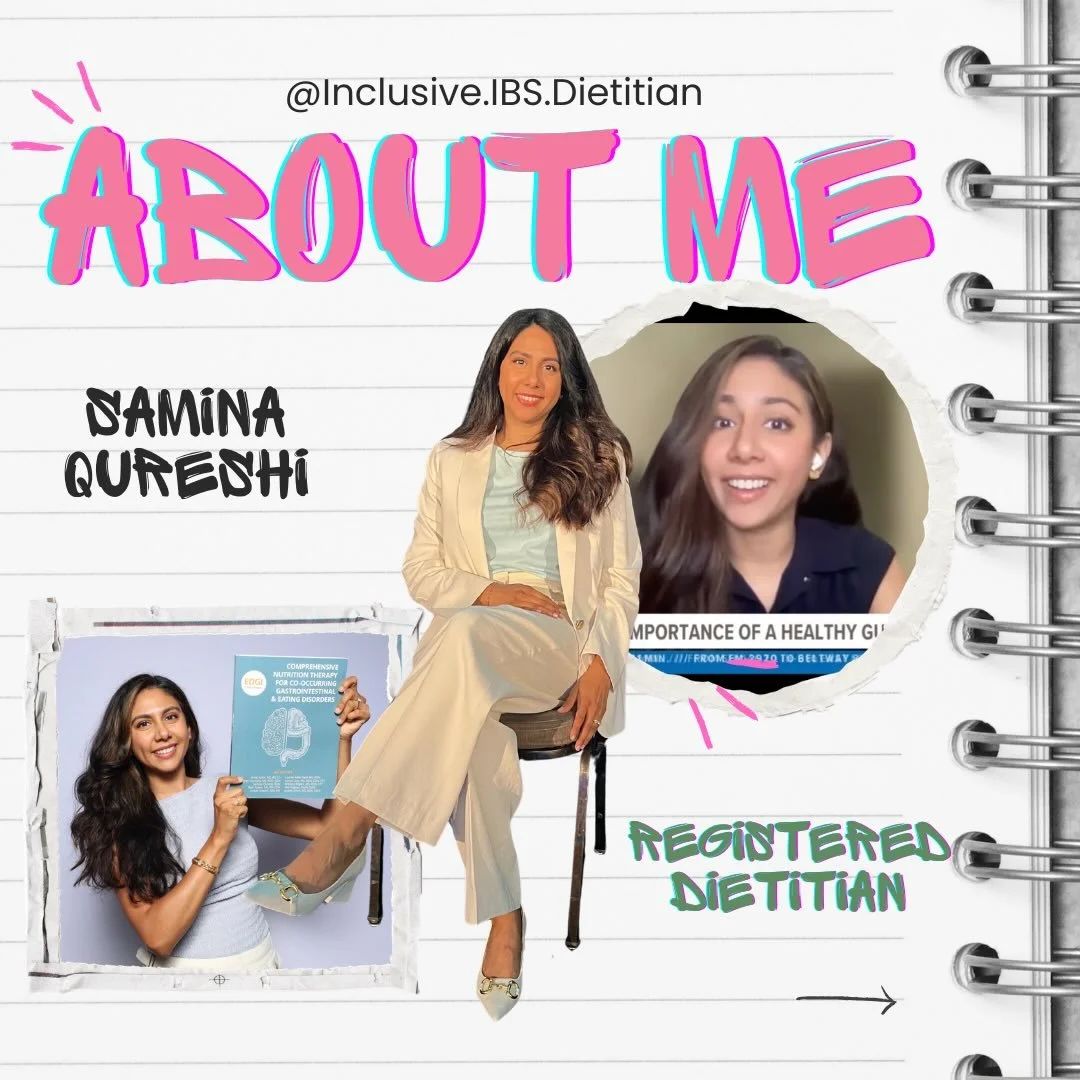 Happy RDN Day! 💚

Hi, I&rsquo;m Samina 💁🏽&zwj;♀️  👩🏽&zwj;💻 Digestive Health Dietitian. 🌶️ Cultural Food Lover. 💩 Poo Talker. ✍🏽 Author.

I specialize in helping people with IBS and digestive symptoms stop fearing food and start enjoying it a