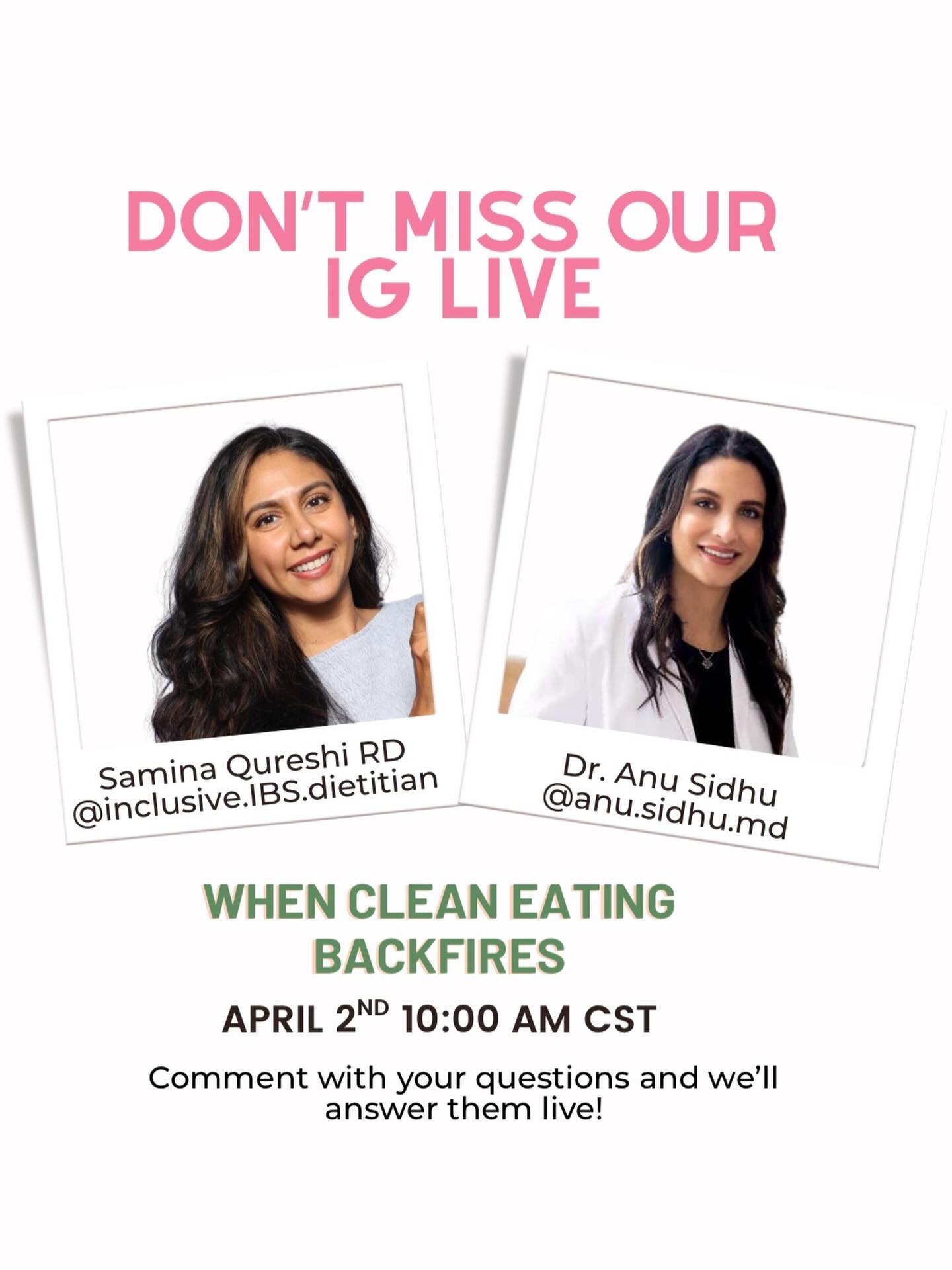 When it comes to gut &amp; hormonal health, more restriction isn&rsquo;t always the answer. 
🤯 In fact, it might be the reason you&rsquo;re still struggling. 
I&rsquo;m going LIVE with Dr. Anu Sidhu (Direct Primary Care Physician specializing in gut