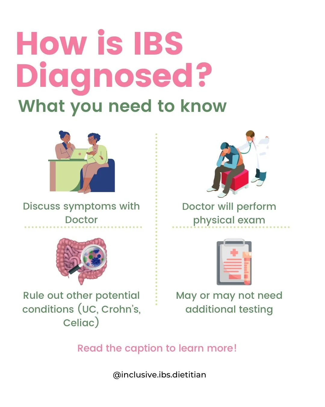 💁🏽&zwj;♀️ Did you know that there&rsquo;s no single test to diagnose IBS?

That&rsquo;s right, getting an IBS diagnosis isn&rsquo;t as simple as taking a blood test or scan. Instead, doctors diagnose IBS based on symptoms and by ruling out other co