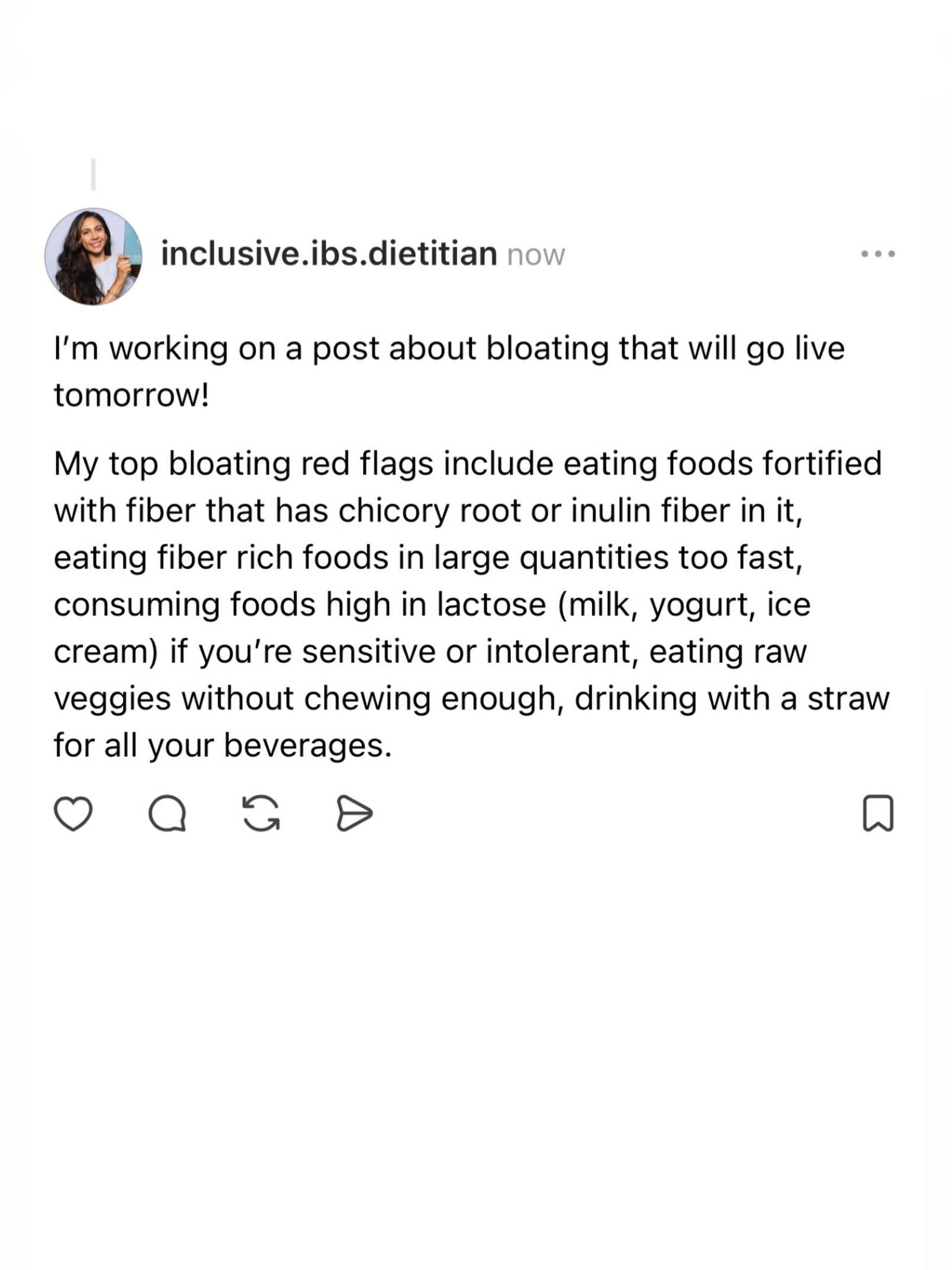 I forgot to add constipation as a red flag for bloating! 

What else did I miss? 

#bloatingrelief #constipationrelief #austindietitian