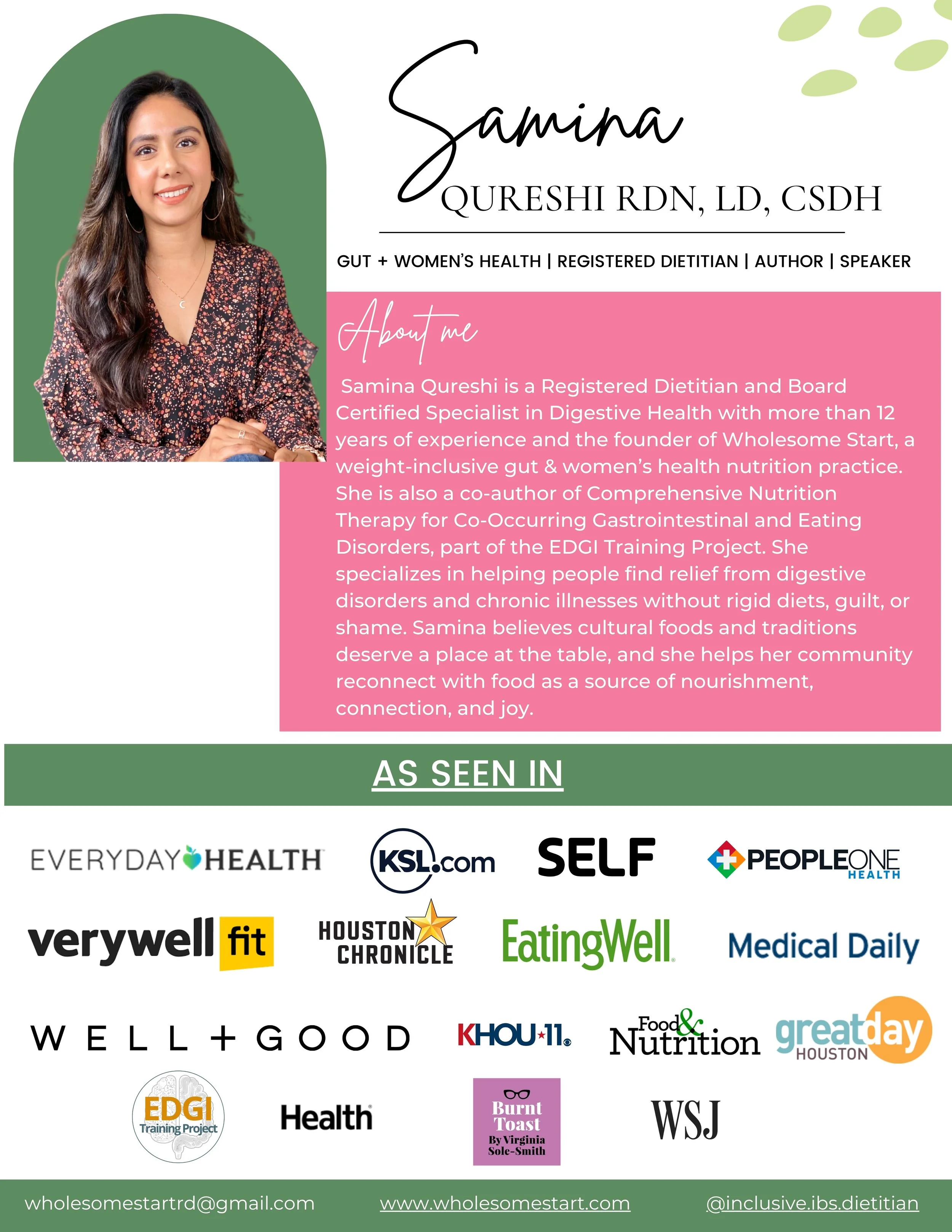 Samina Qureshi Media Kit