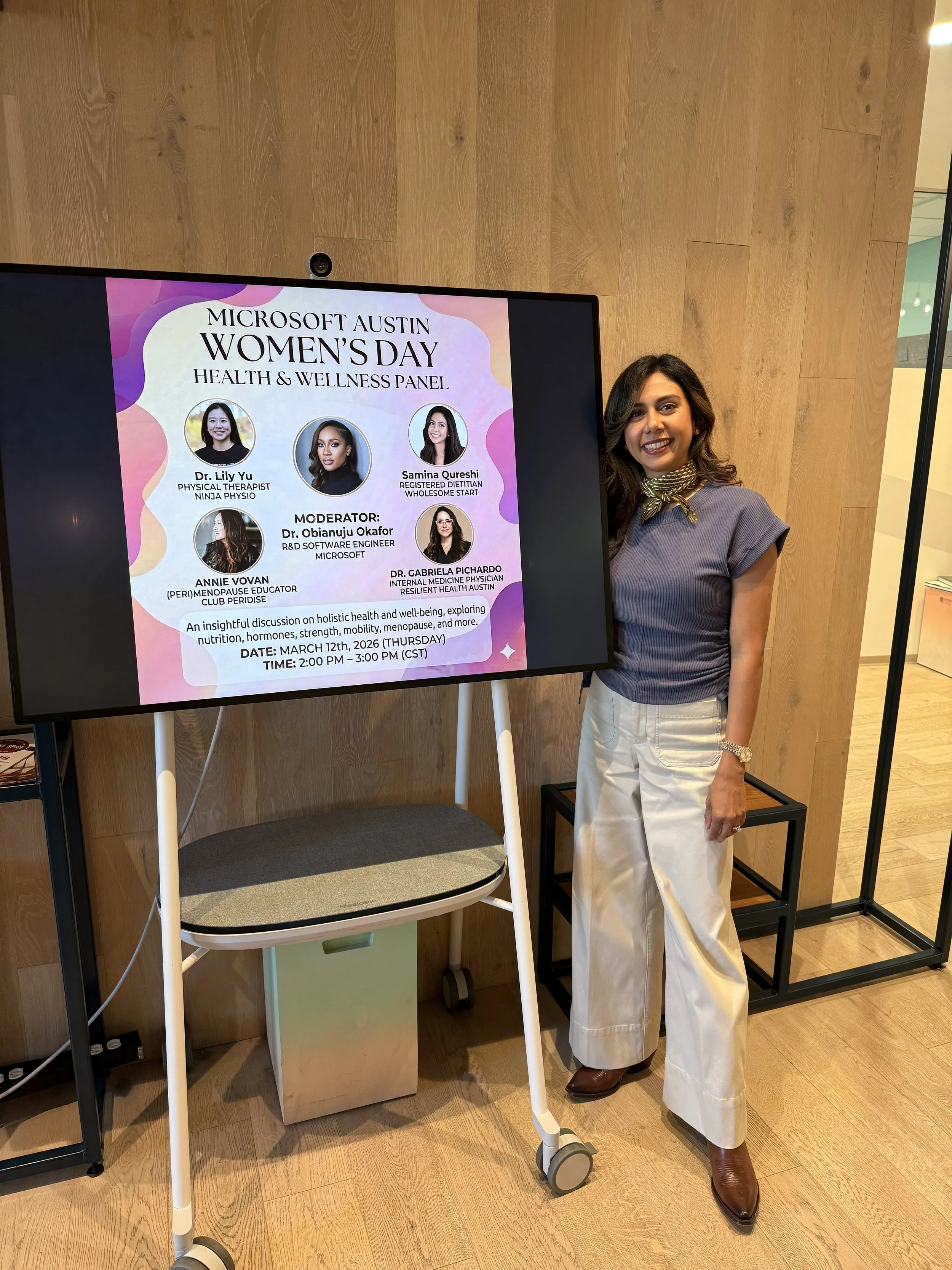 Microsoft International Women's Day Health Panel with Samina Qureshi RDN, LD, CSDH