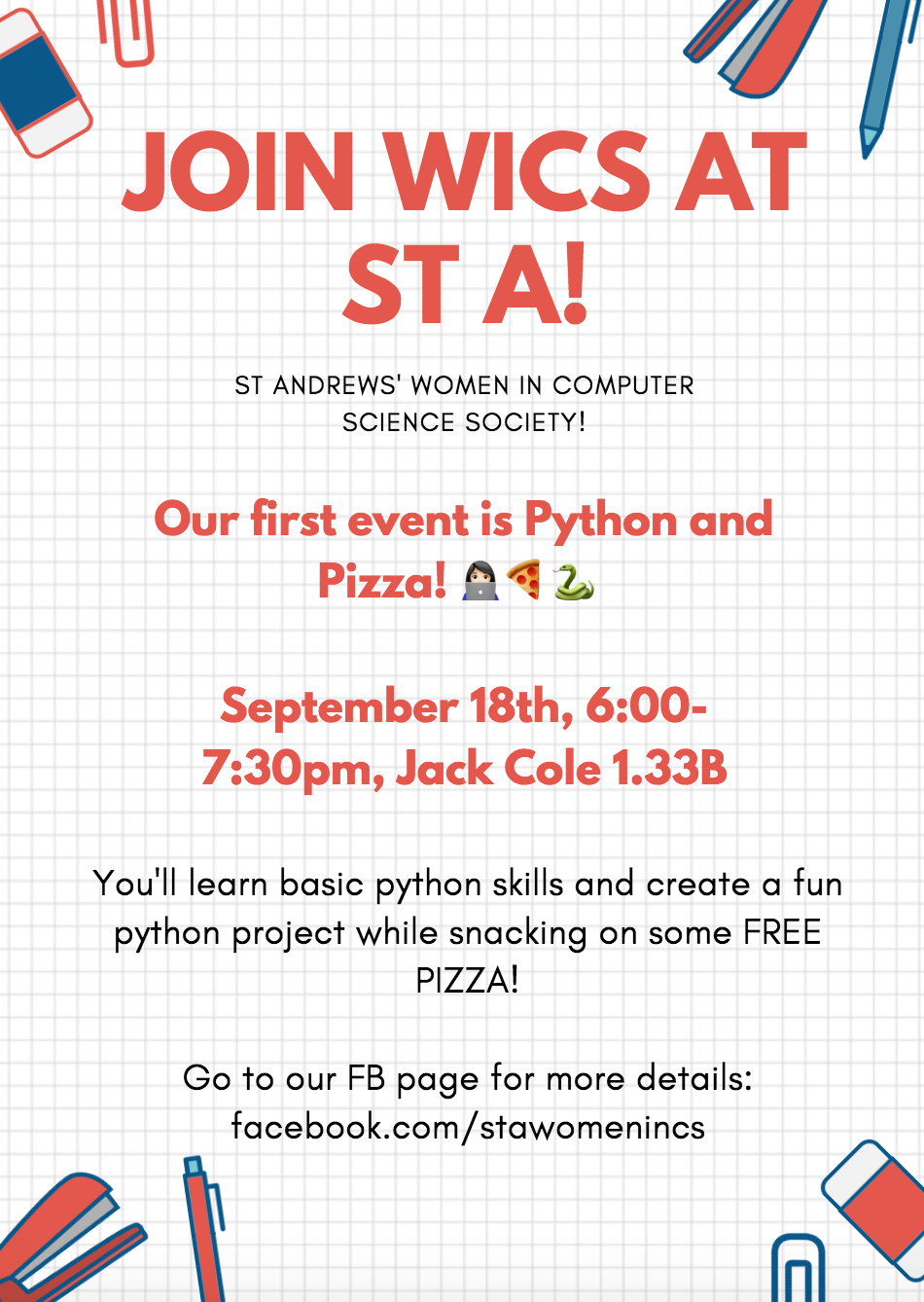 Poster I made for a Python and Pizza event.September, 2018