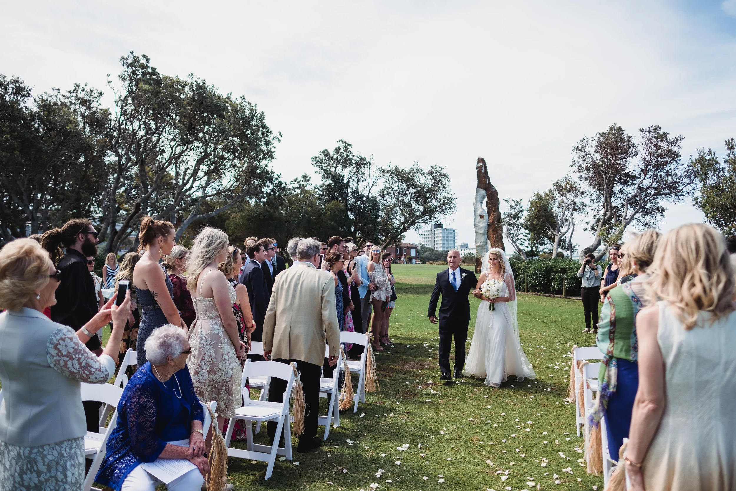 Brides entrance at Marks Park for a Bondi Beach Wedding