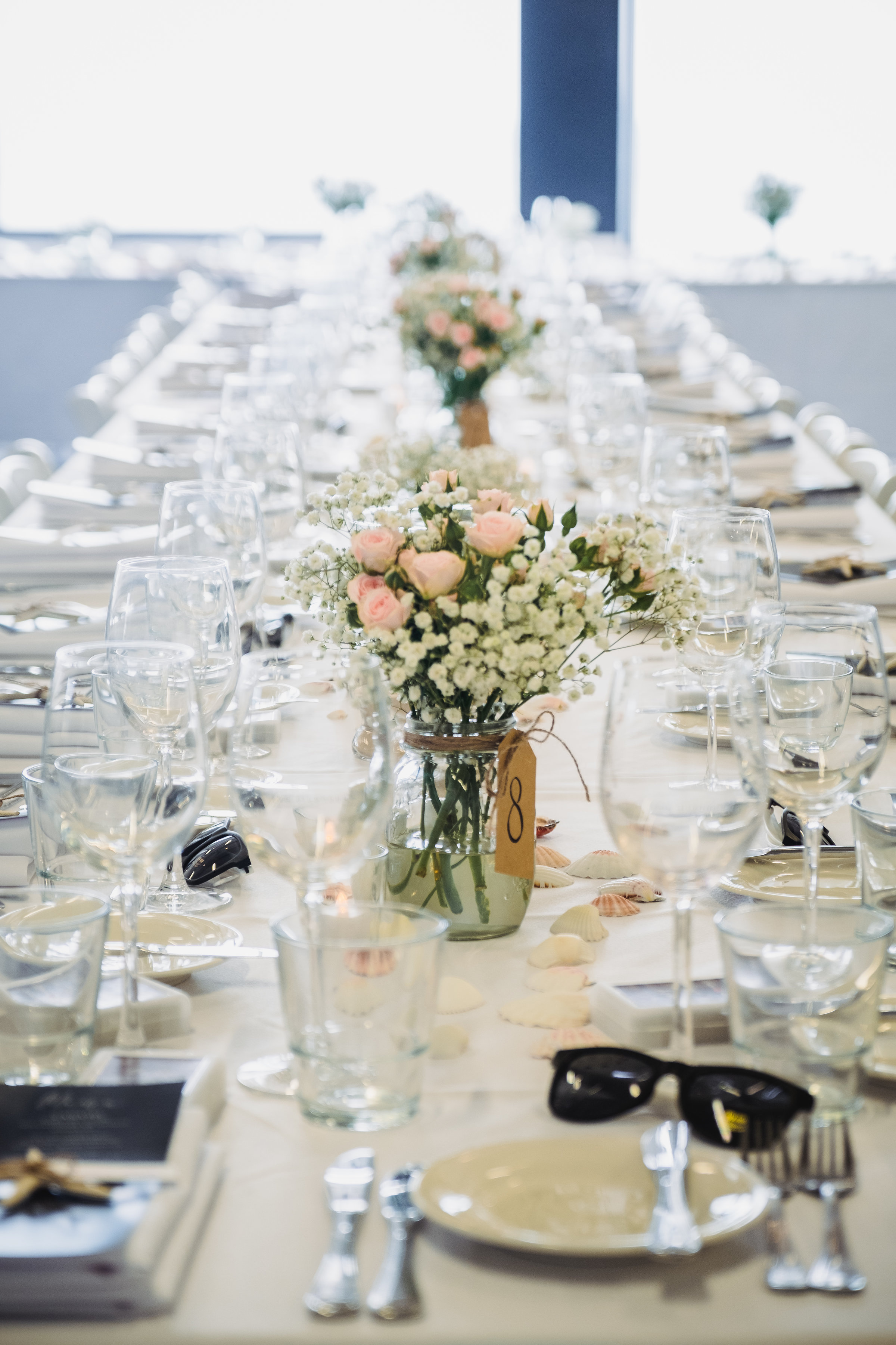 Wedding Table Decorations at North Bondi Surf Club Wedding Reception