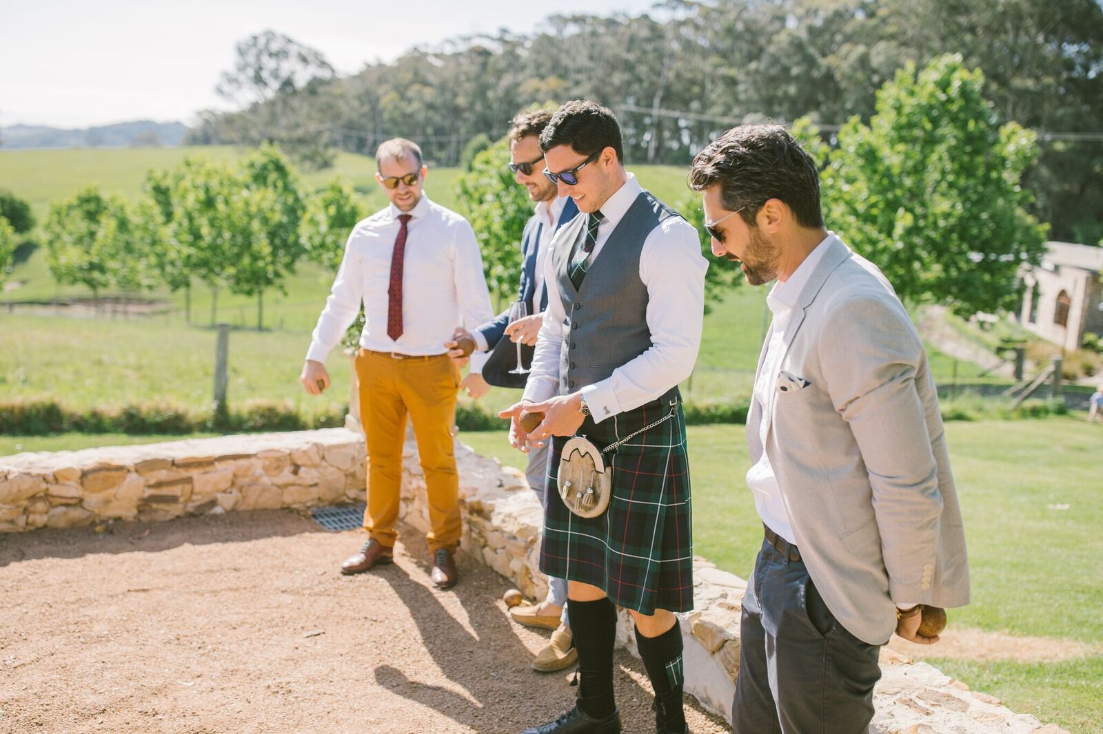 Guests playing games at a wedding