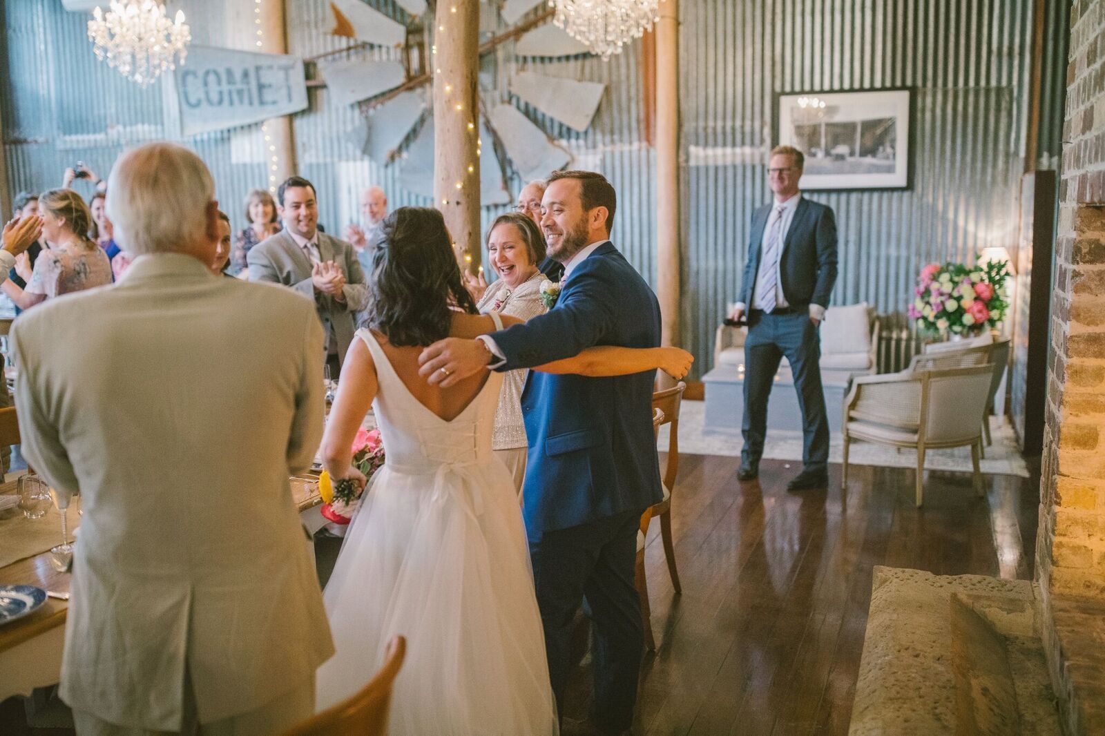 Bride and Groom at a table