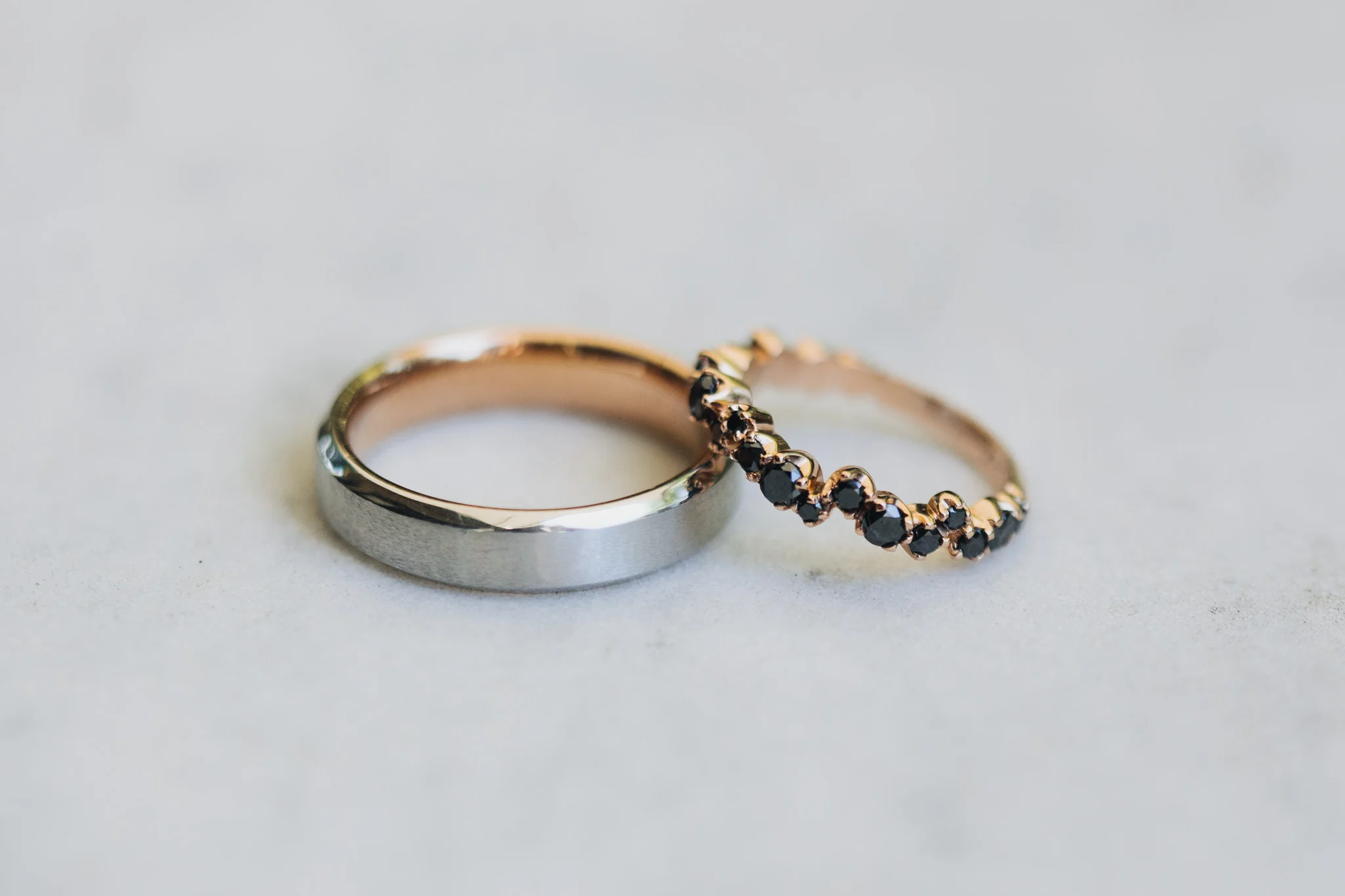 Unique black diamond wedding rings