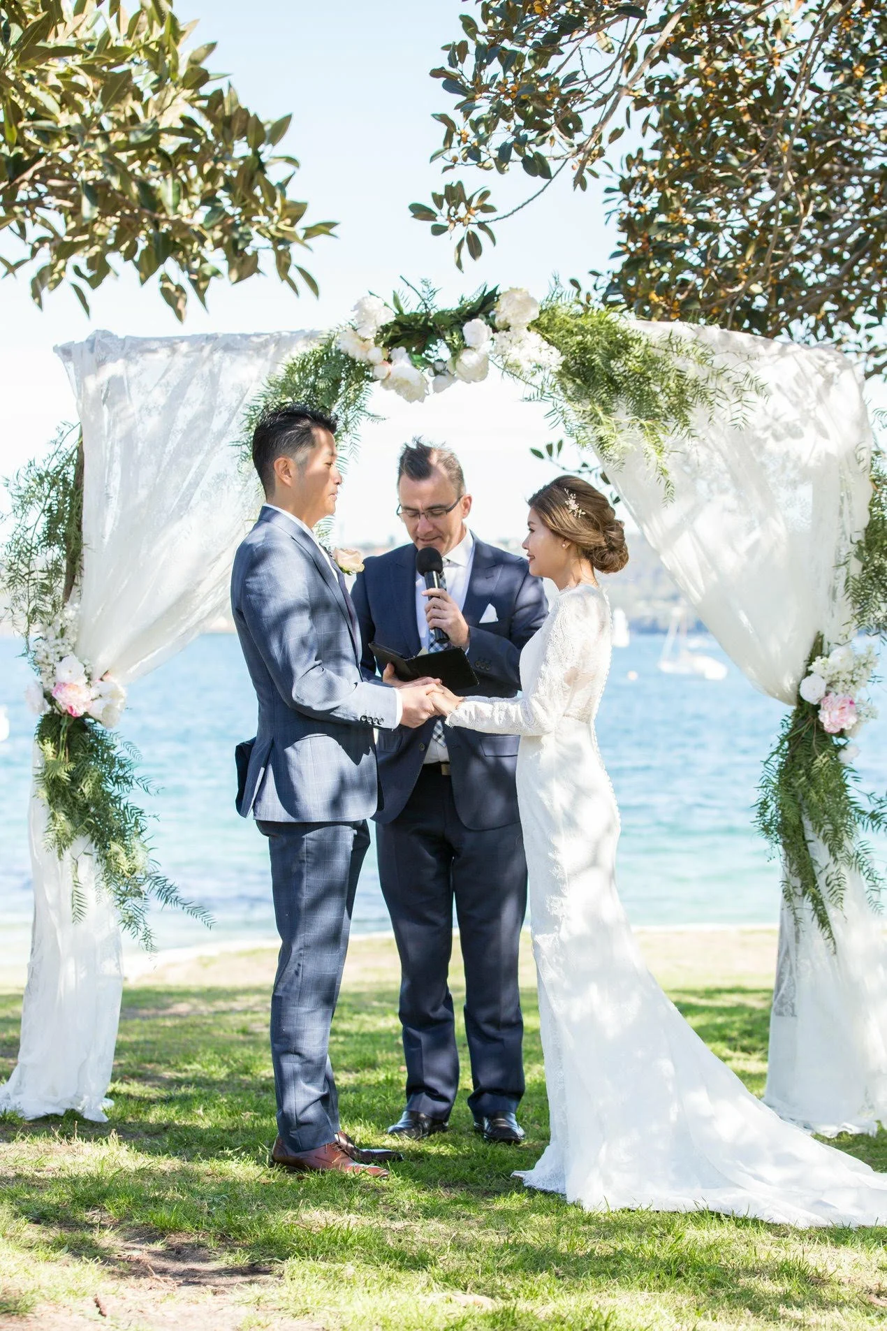 Bride and groom getting married