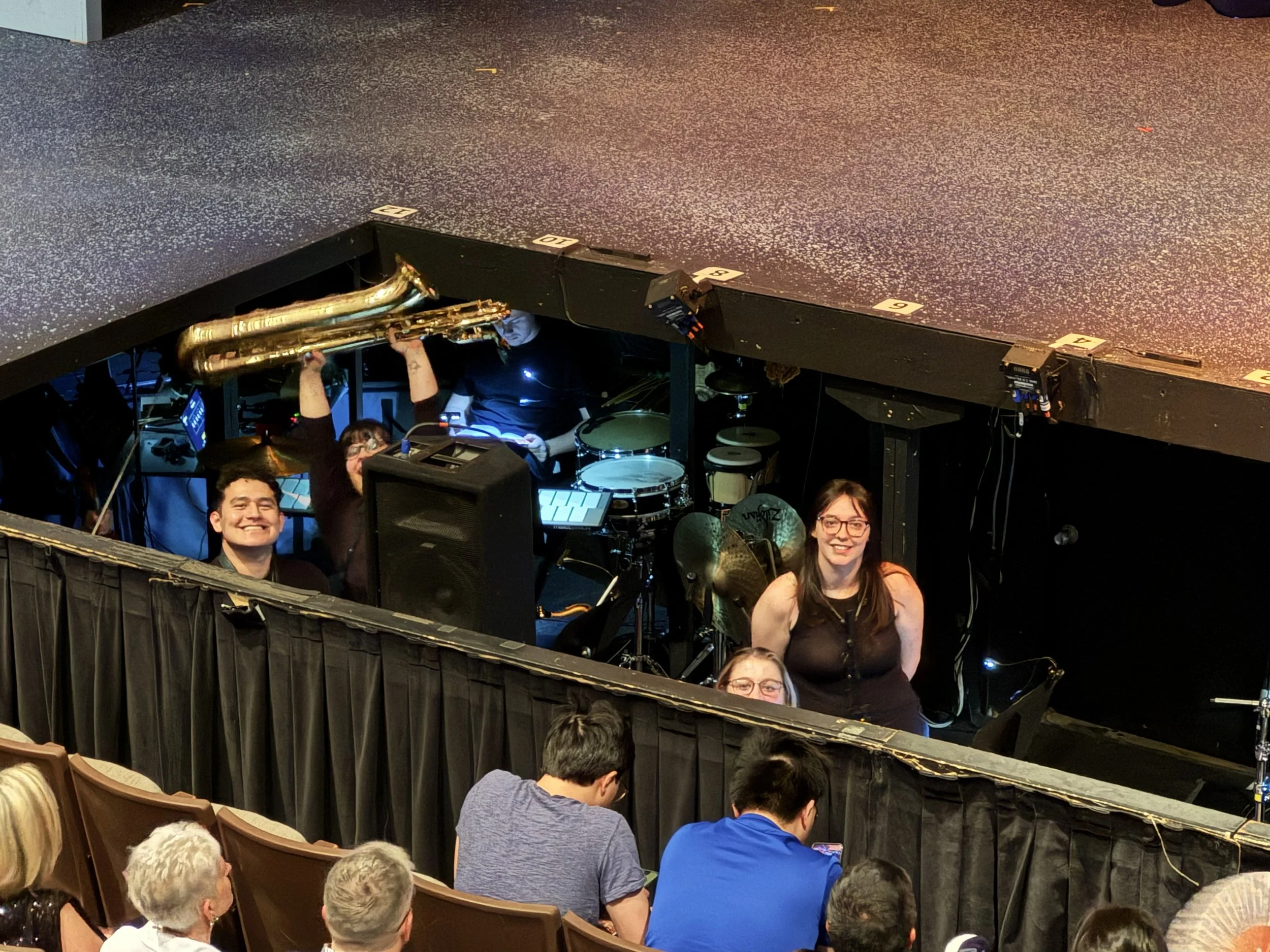OCU saxophonists performing in our Music Theater Company's nationally-renowned pit orchestra