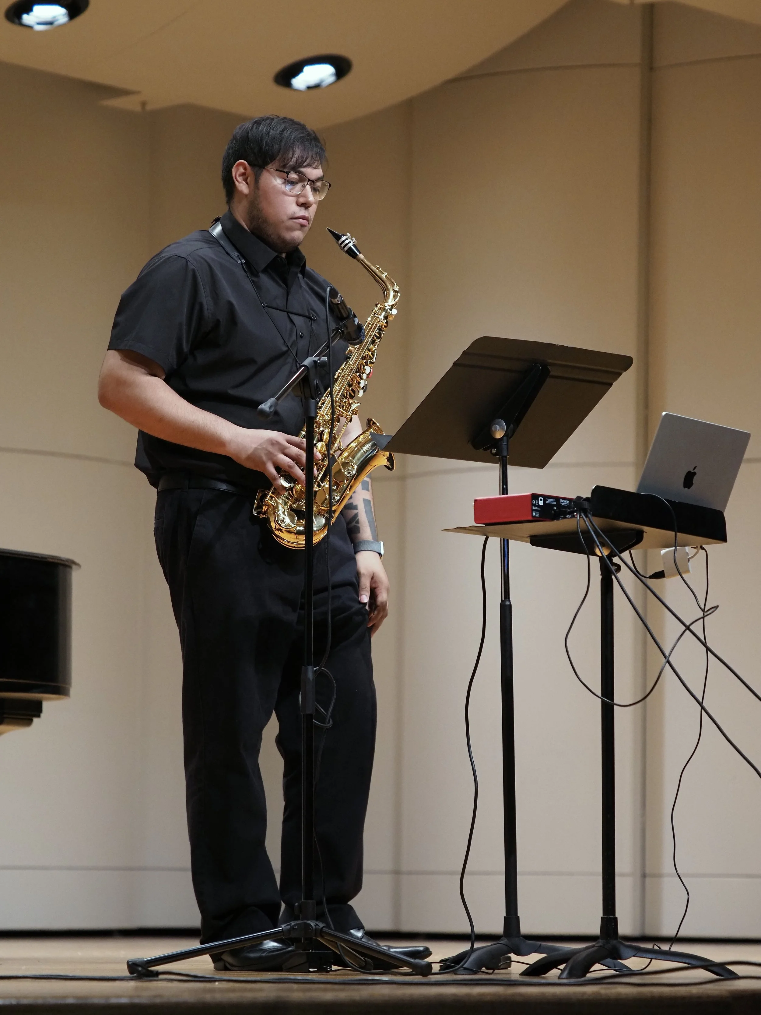 Arturo Alvarez performs music for saxophone and electronics