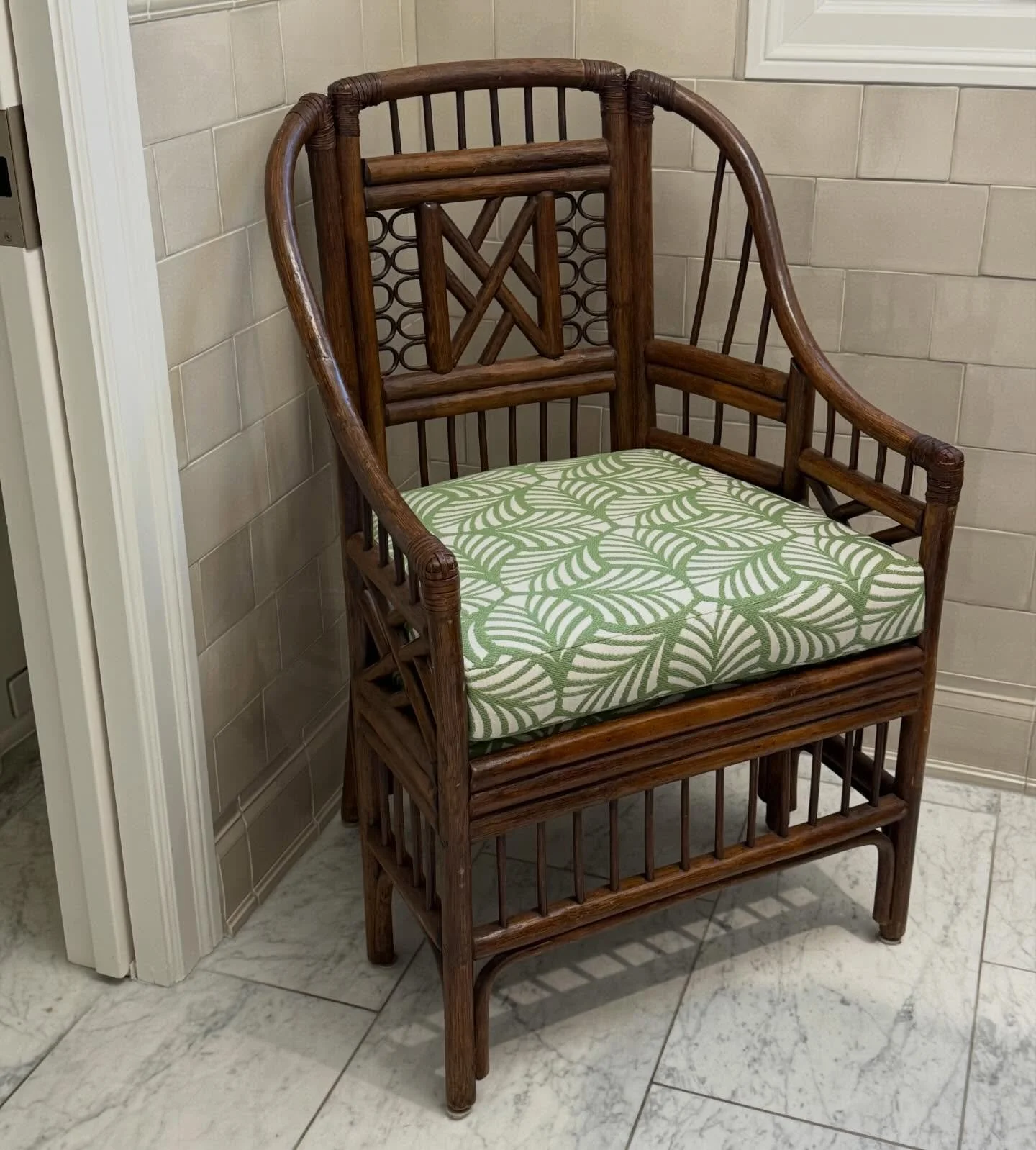 Making the old new and giving it a lovely home. I love old pieces with character which have lived a life we don&rsquo;t know. &ldquo;Oh, the secrets they could tell!&rdquo; we have been looking for the perfect chair for our clients main bathroom for 