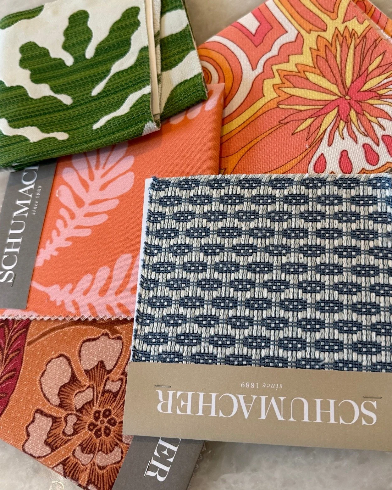 These whimsical fabrics mimic nature and bring a sense of fun to our client&rsquo;s poolside furniture. 

#janamagginetti 
 @schumacher1889