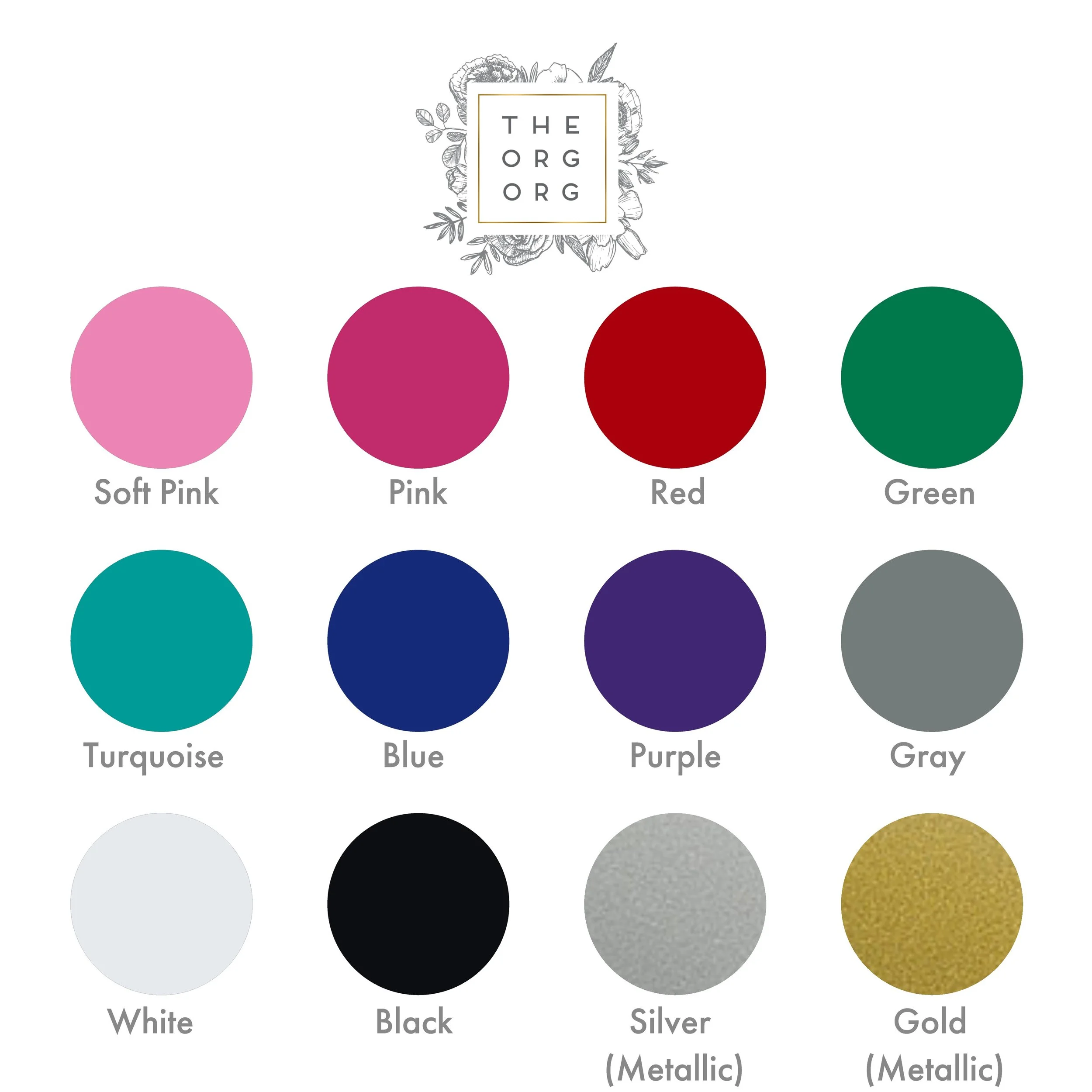 Available vinyl color choices