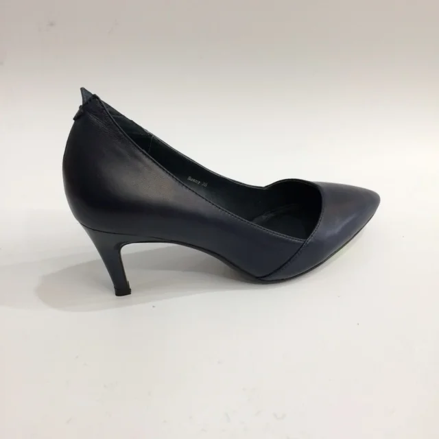 Ben - Benny - navy leather - court shoe - medium heel