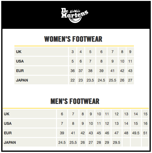 doc martens boot sizing