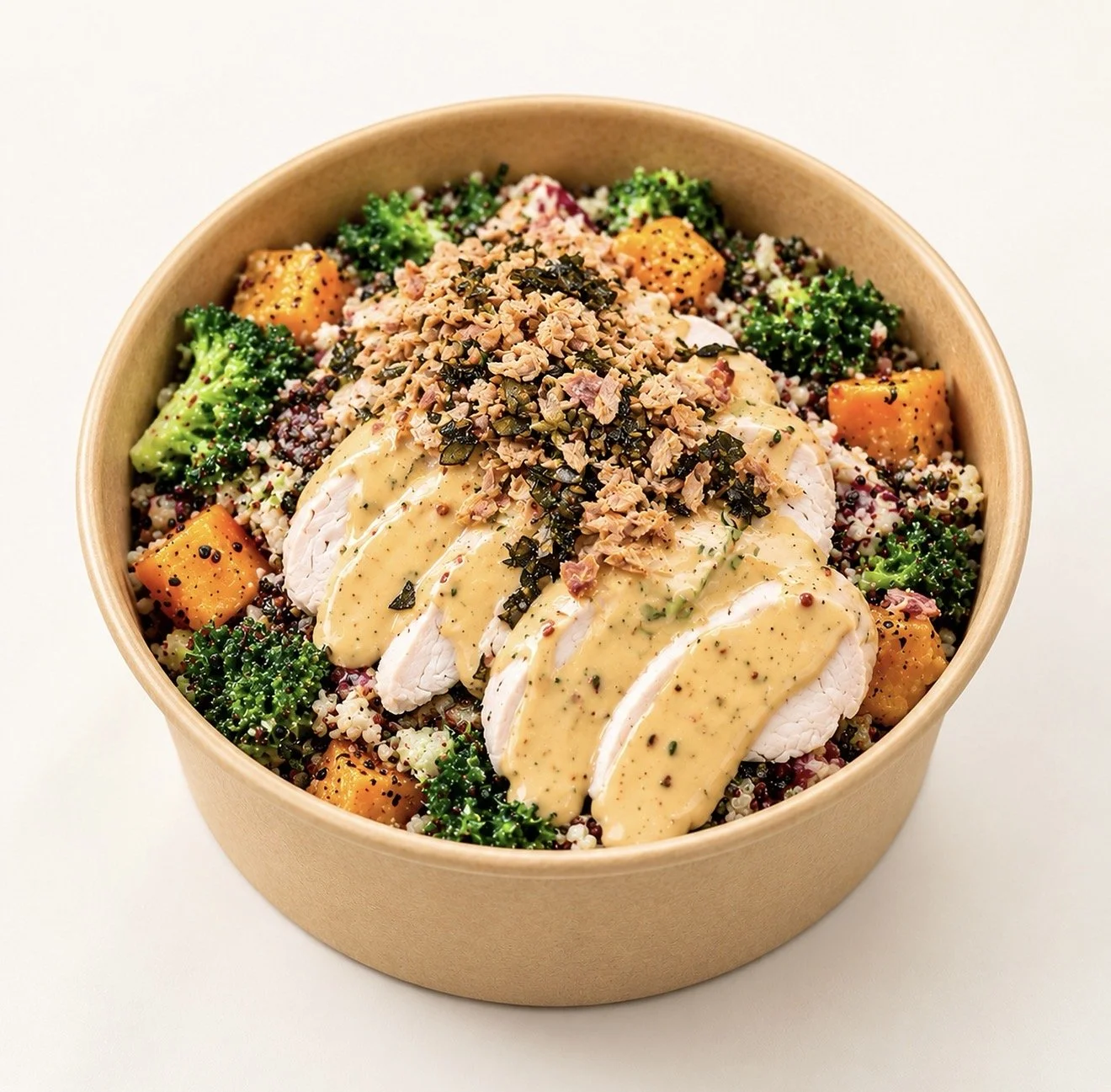 Chicken and roasted vegetable quinoa salad from Light Years Café