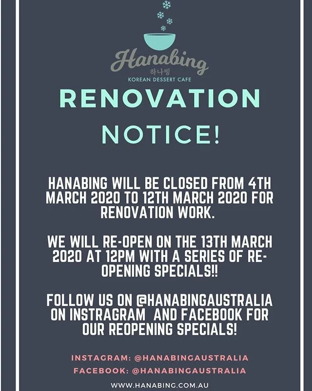 We won&rsquo;t be long till we return with our new face! 🤓Stay tune and we will release our re-opening specials soon!