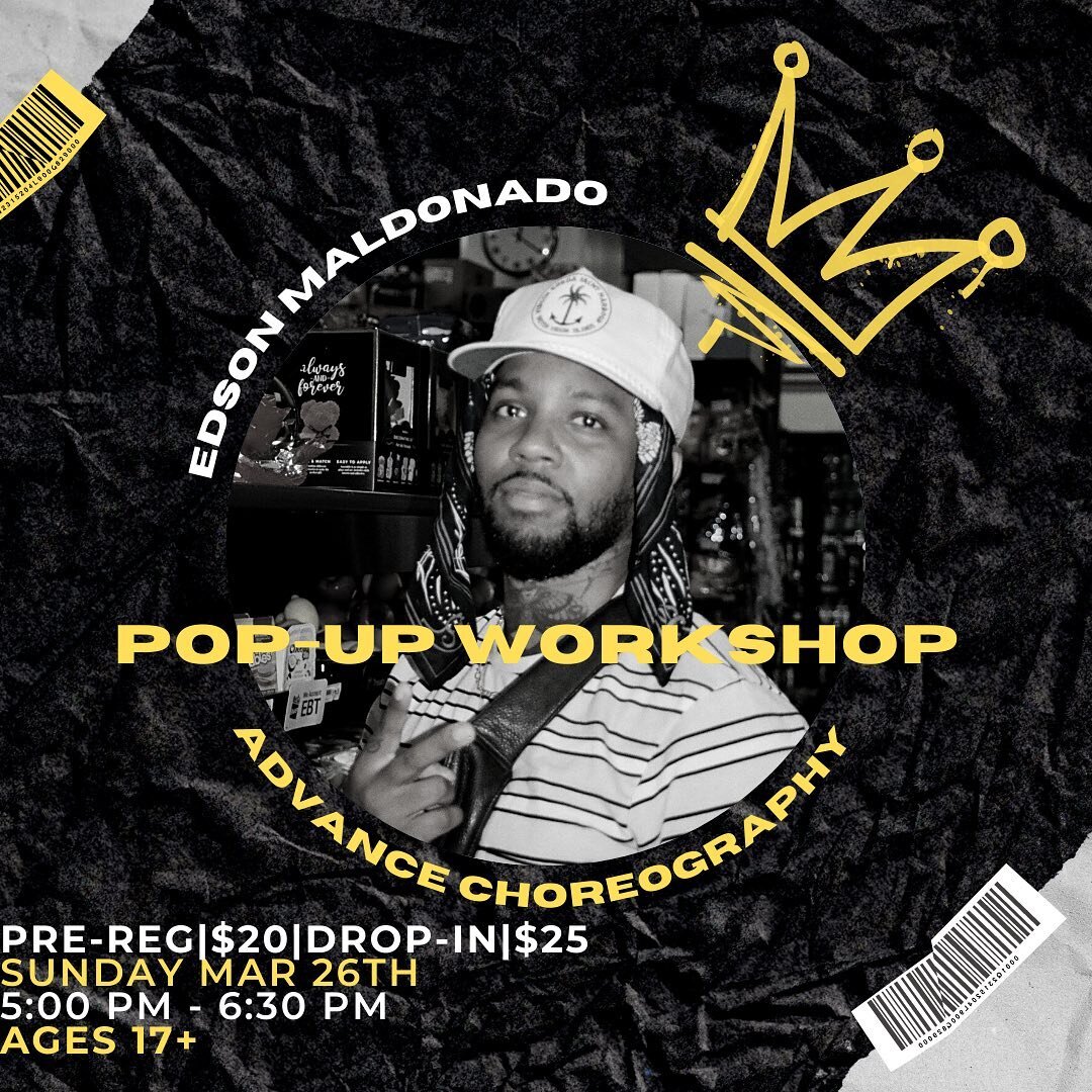 JERSEYY, got a special Pop-Up Workshop for you‼️

One of our OG HIVE Staff Teachers, @official_edson_ , is back for a Pop-Up at The Hive this Sunday March 26th at 5:00 pm. 

Don&rsquo;t miss out on this one🔥

Pre-Reg : $20 
Drop /Walk in : $25 

Lin