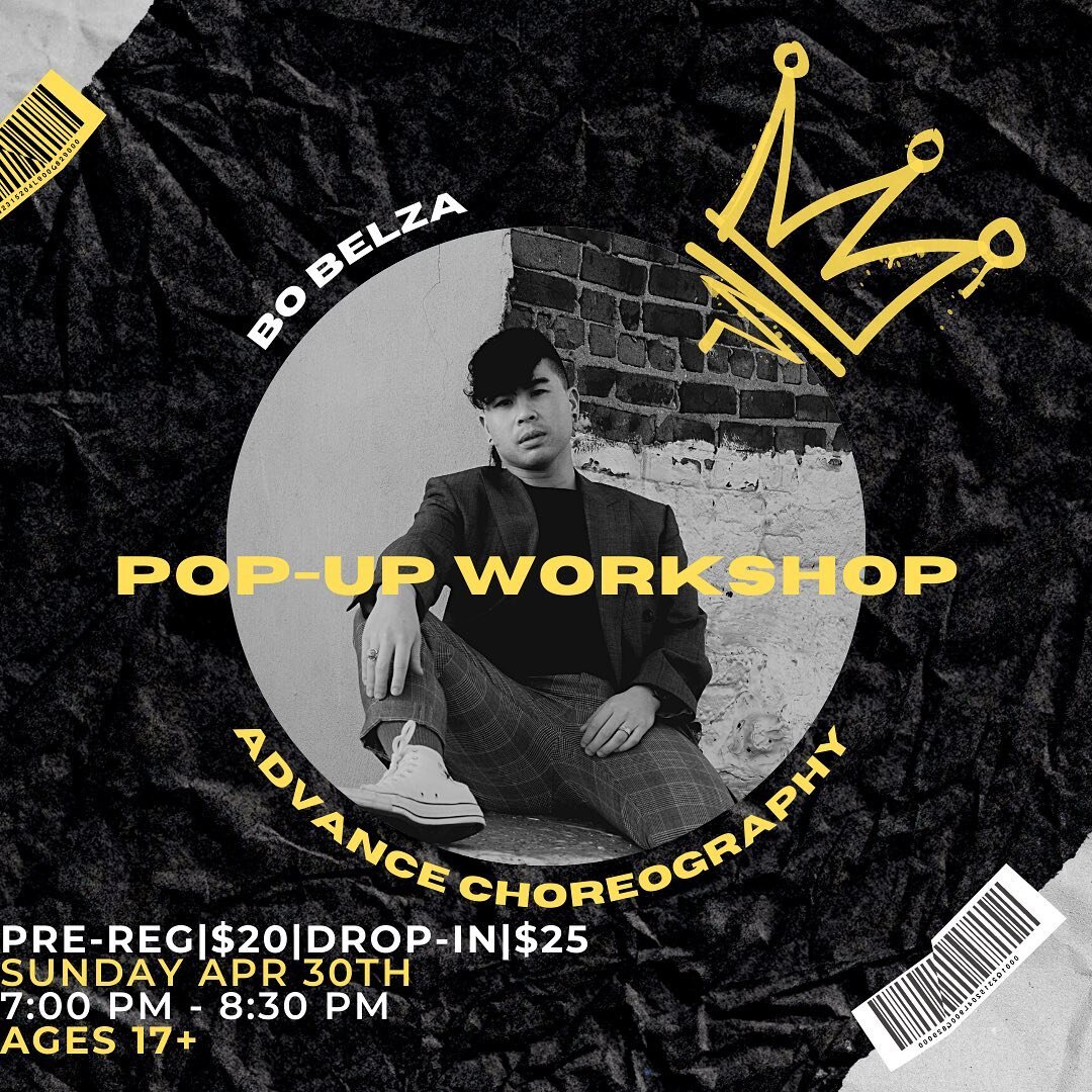 Got another Pop-Up Workshop for y&rsquo;all ‼️Excited to have @b0seff back in the studio for a pop up on Sunday April 30th at 7:00 pm. 

Don&rsquo;t miss out!! 👏🏼

Pre-reg : $20 
Drop/walk in : $25

Sign up on Mindbody
Link in Bio! ✨✨