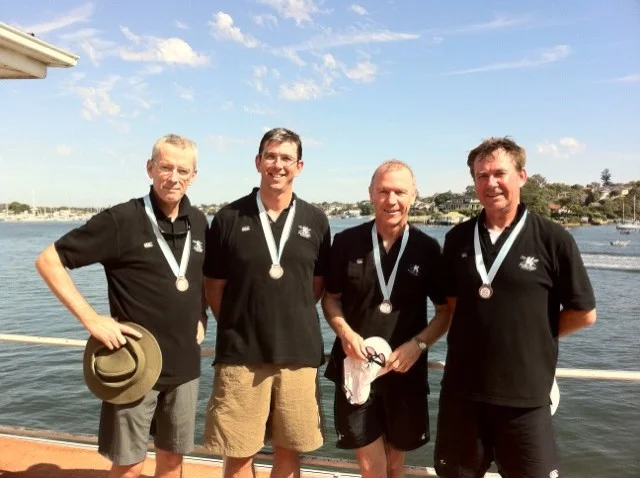 Bruce, Steve G, Steve S, and Howard, Mens Masters 4x-, Head of the Parramatta 2010, Sydney, NSW - 1st Place