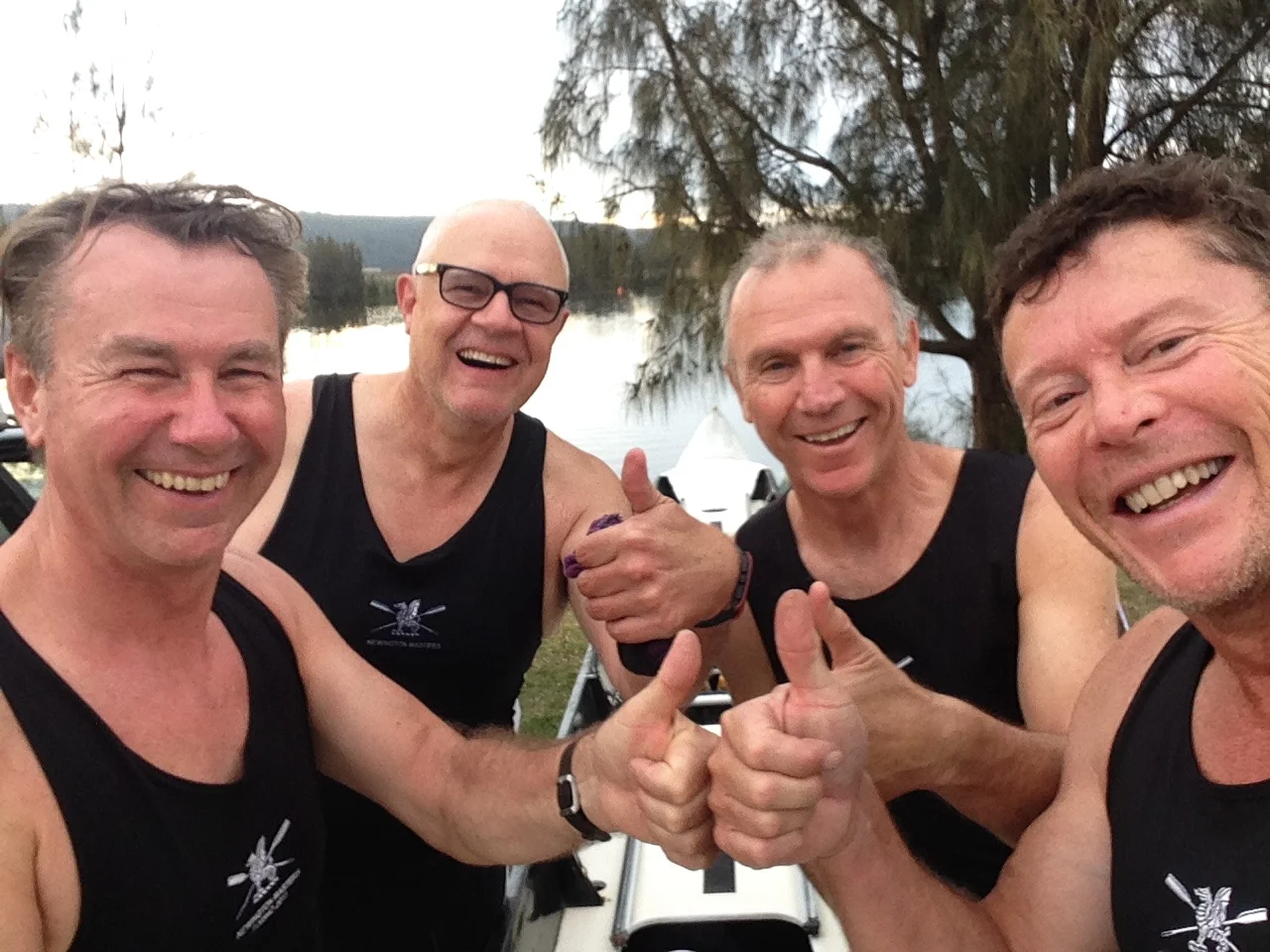 Howard, Greg, Steve and Andy, NSW State Masters Championships 2016, Sydney International Regatta Centre, Sydney NSW