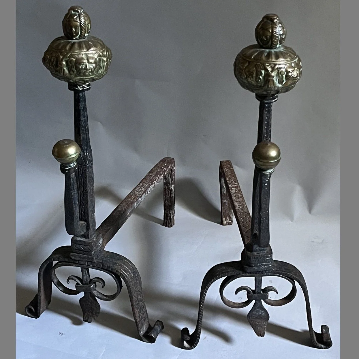 4620 Pair of 19thc Italiante Andirons B2.jpg